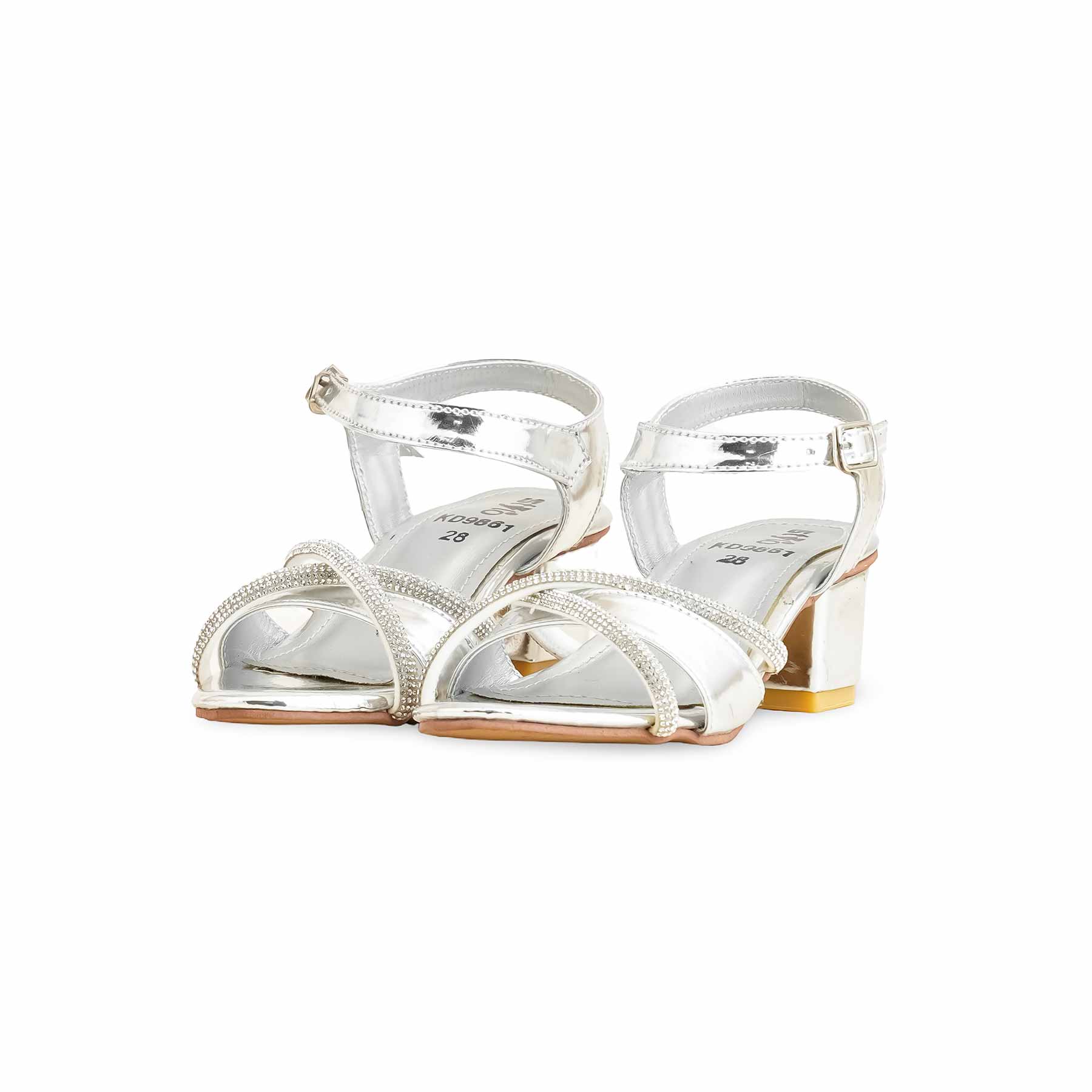 Girls Silver Fancy Sandal KD9861 - Image 3