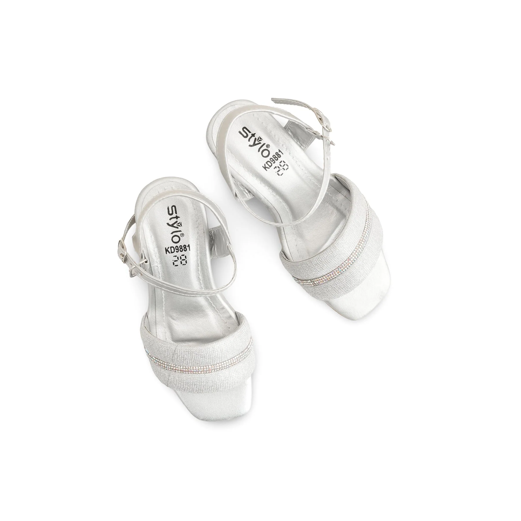 Girls Silver Fancy Sandal KD9881 - Image 5