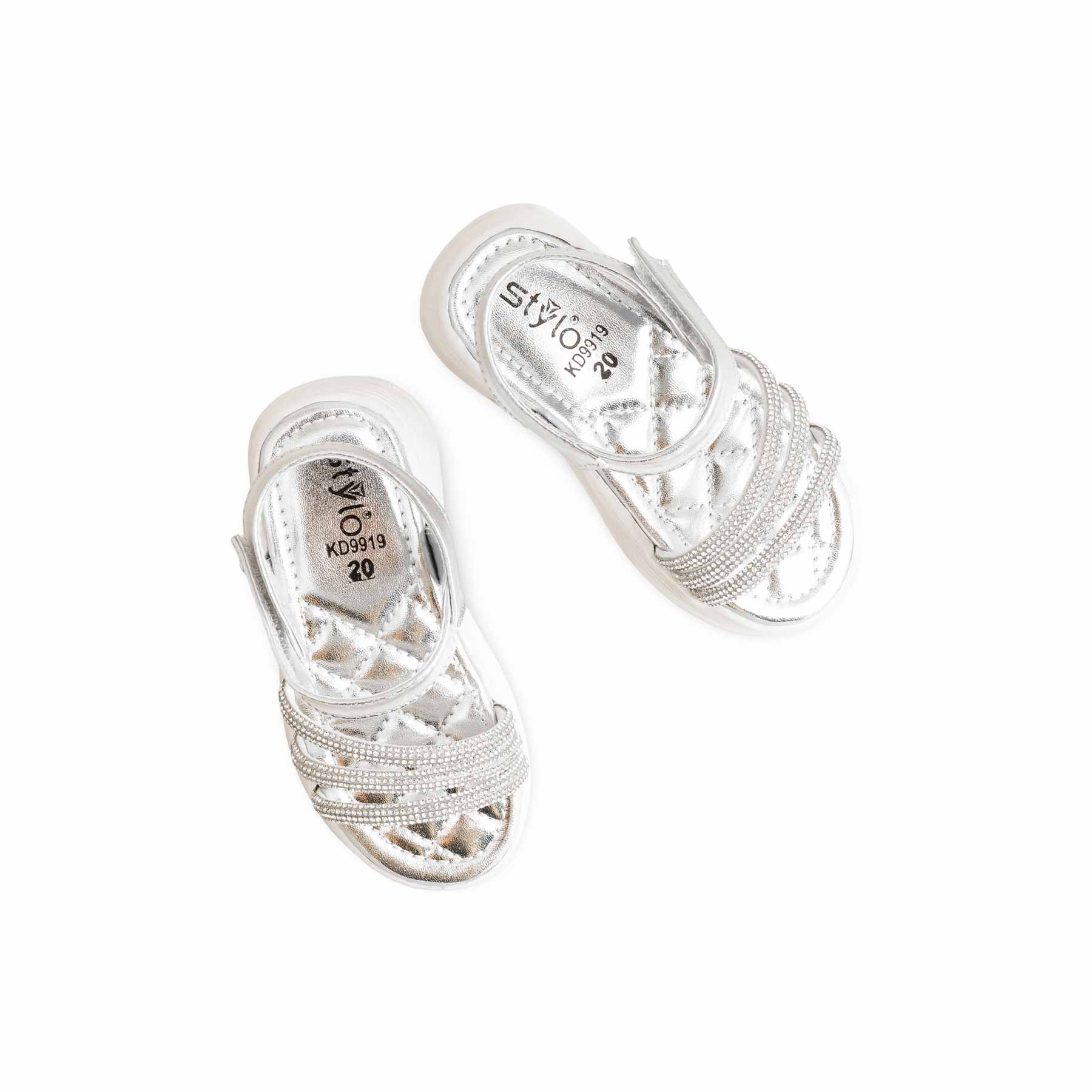 Girls Silver Fancy Sandal KD9919 - Image 5
