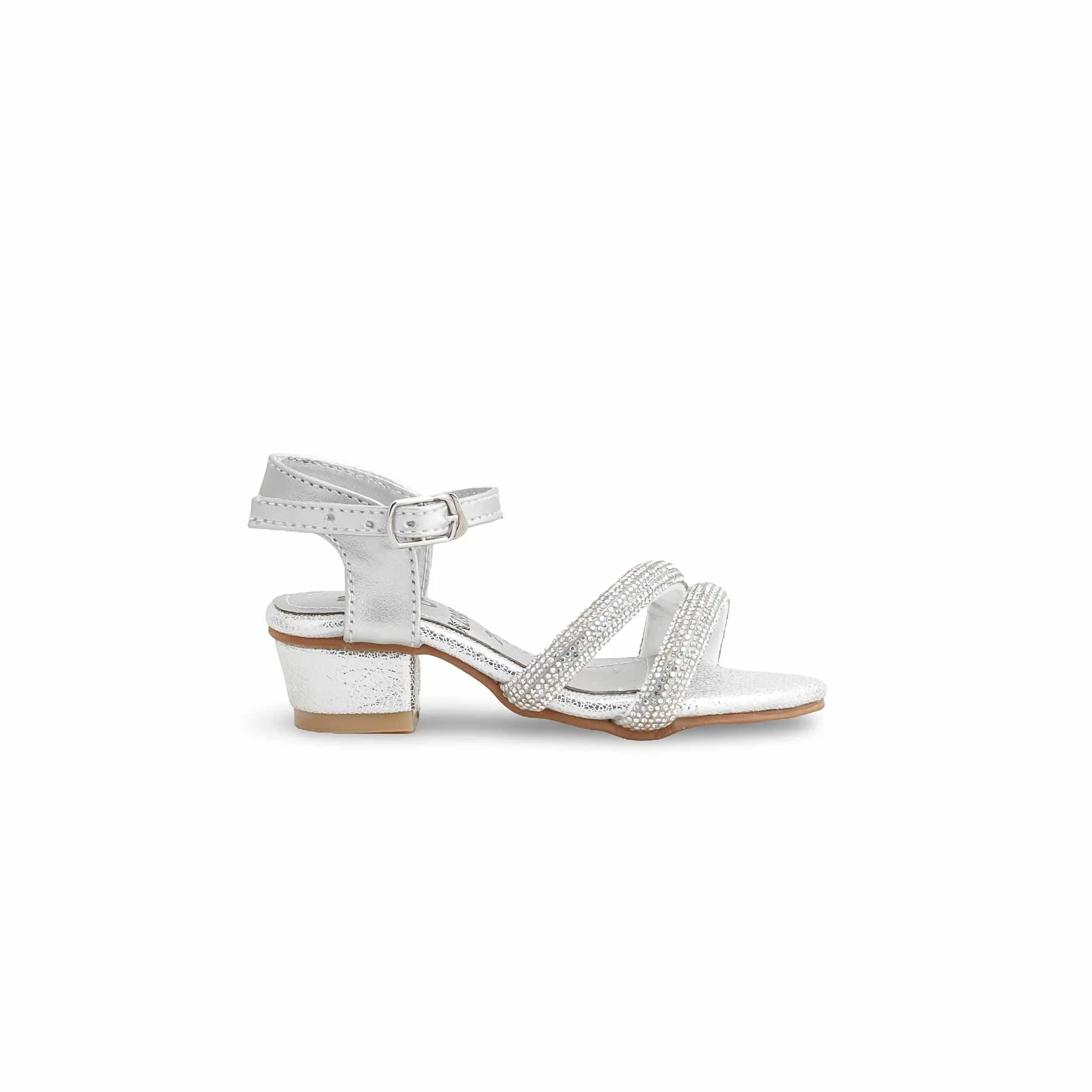 Girls Silver Fancy Sandal KD9922 - Image 2