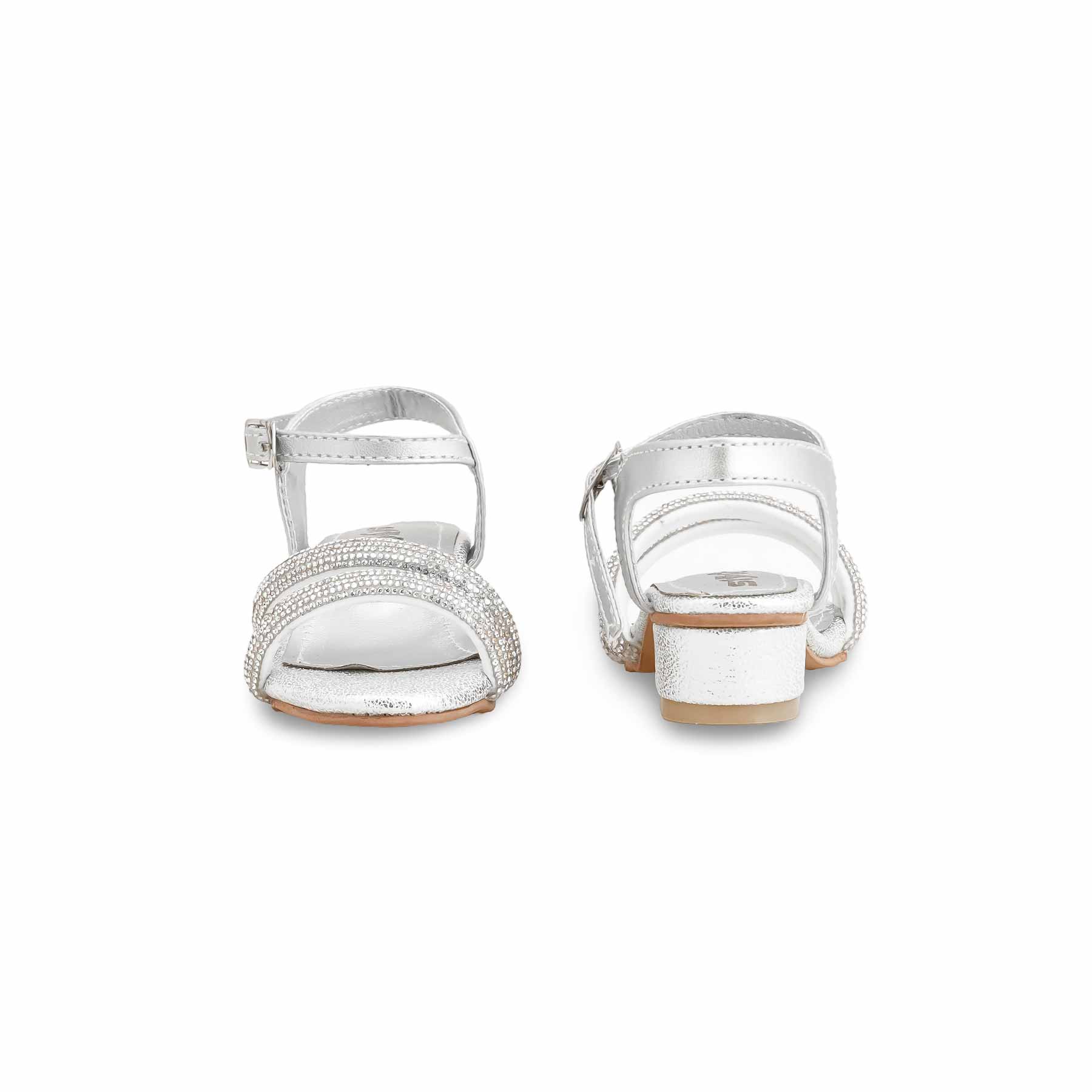 Girls Silver Fancy Sandal KD9922 - Image 4