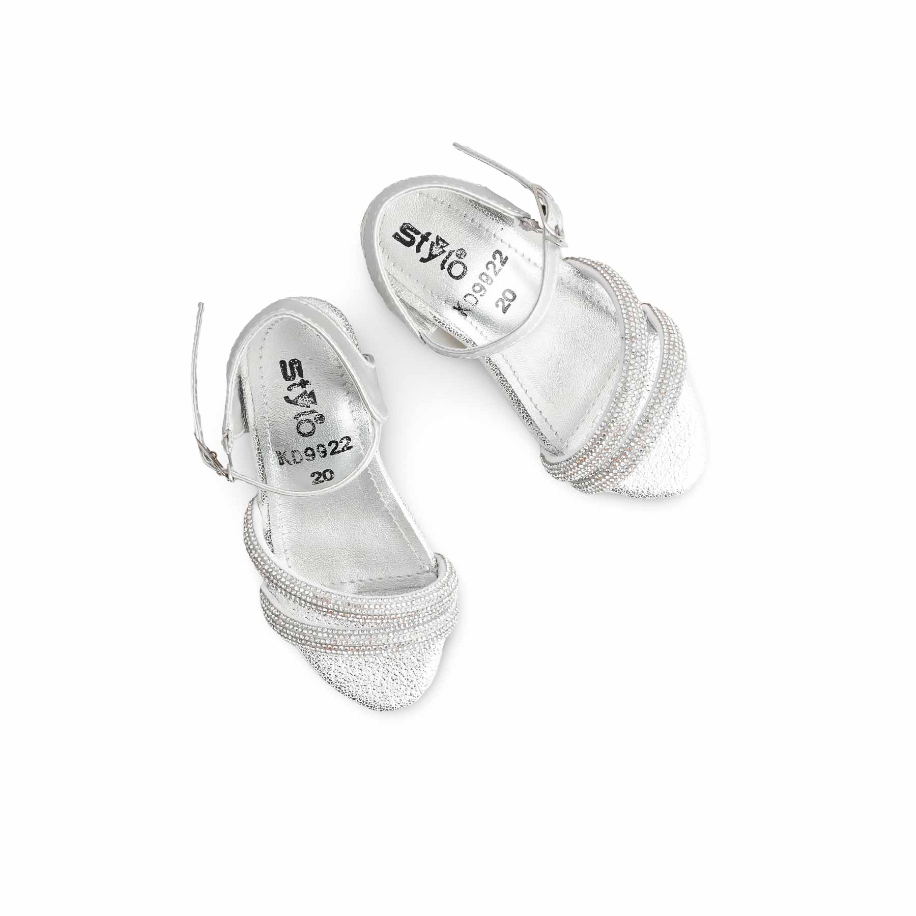 Girls Silver Fancy Sandal KD9922 - Image 5