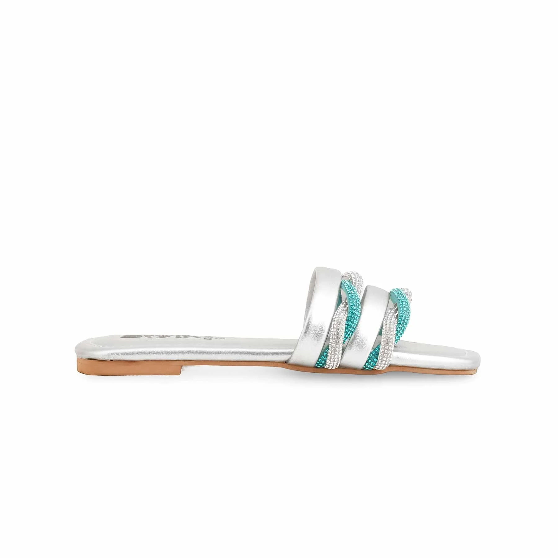 Girls Silver Fancy Slipper KD5539 - Image 2