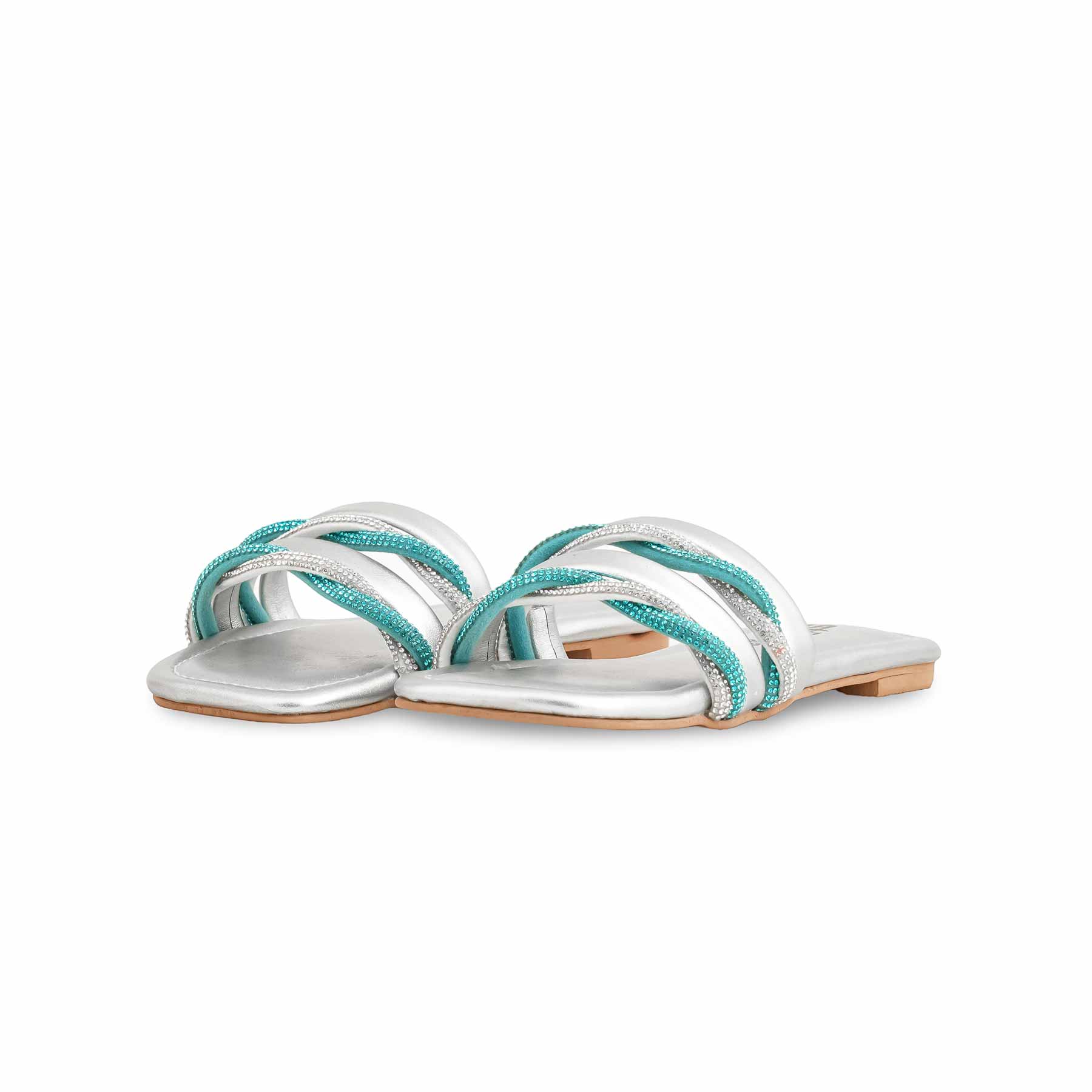 Girls Silver Fancy Slipper KD5539 - Image 3