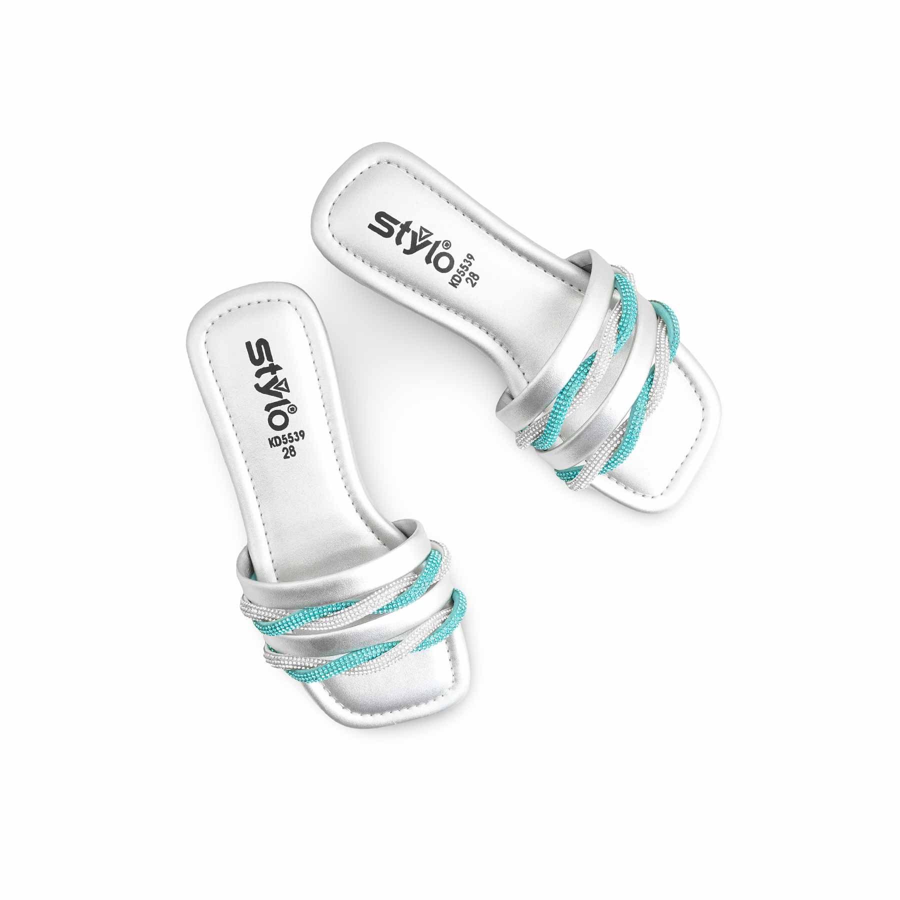 Girls Silver Fancy Slipper KD5539 - Image 5