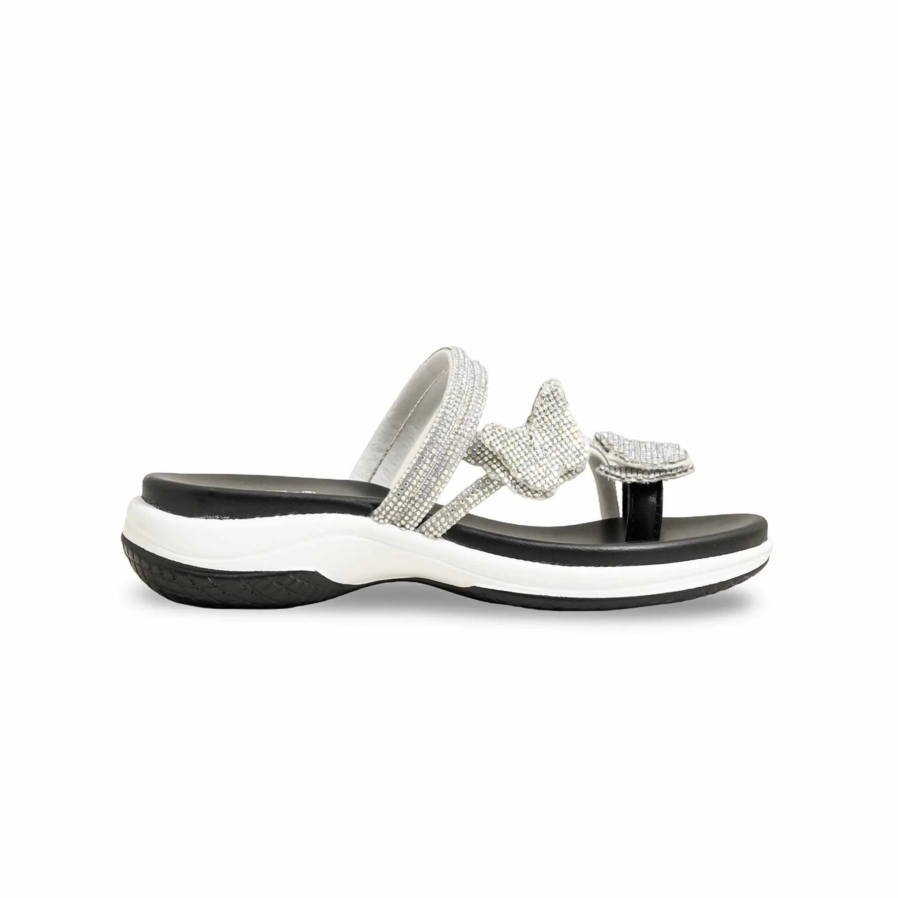Girls Silver Fancy Slipper KD5717 - Image 2