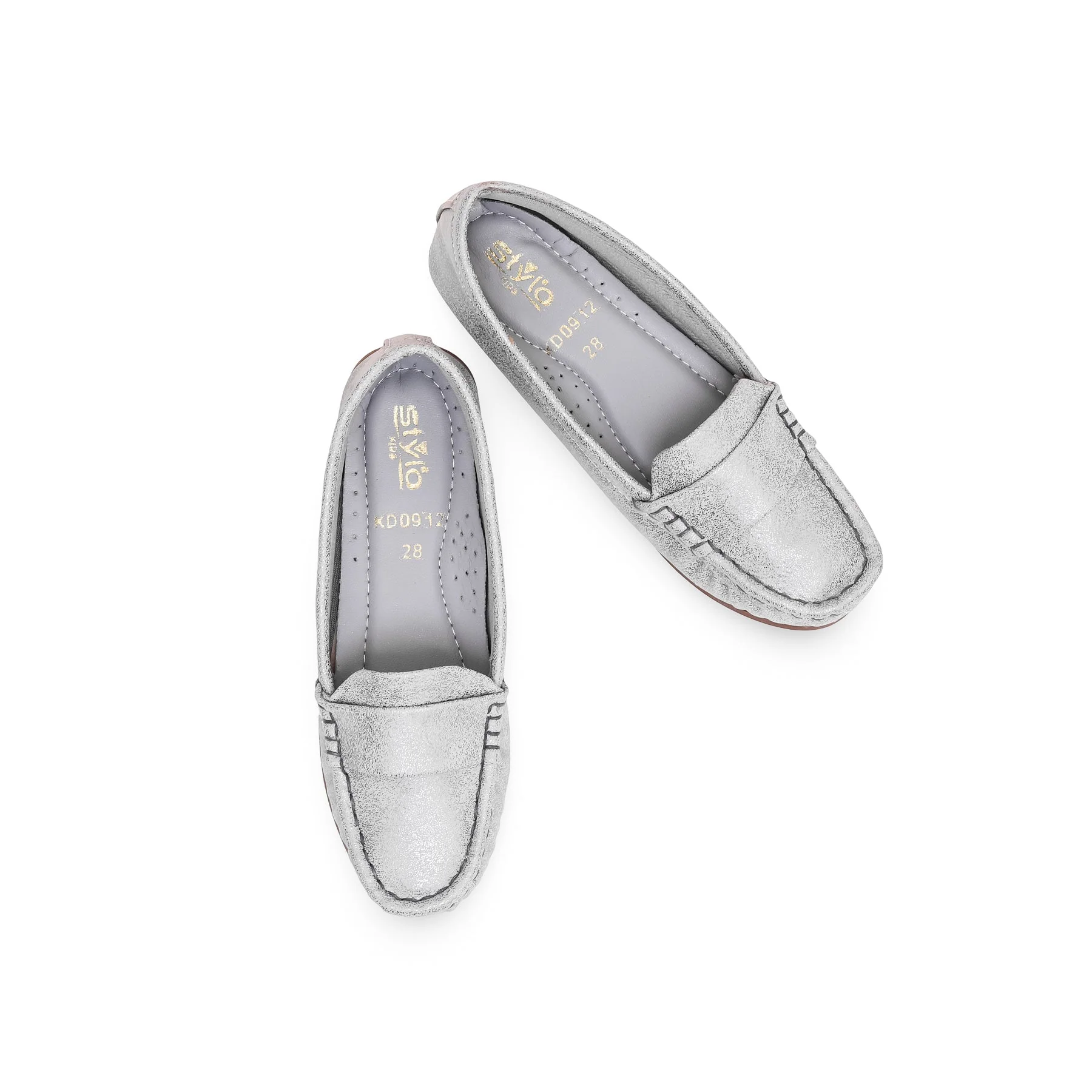 Girls Silver Formal Moccasin KD0912 - Image 4