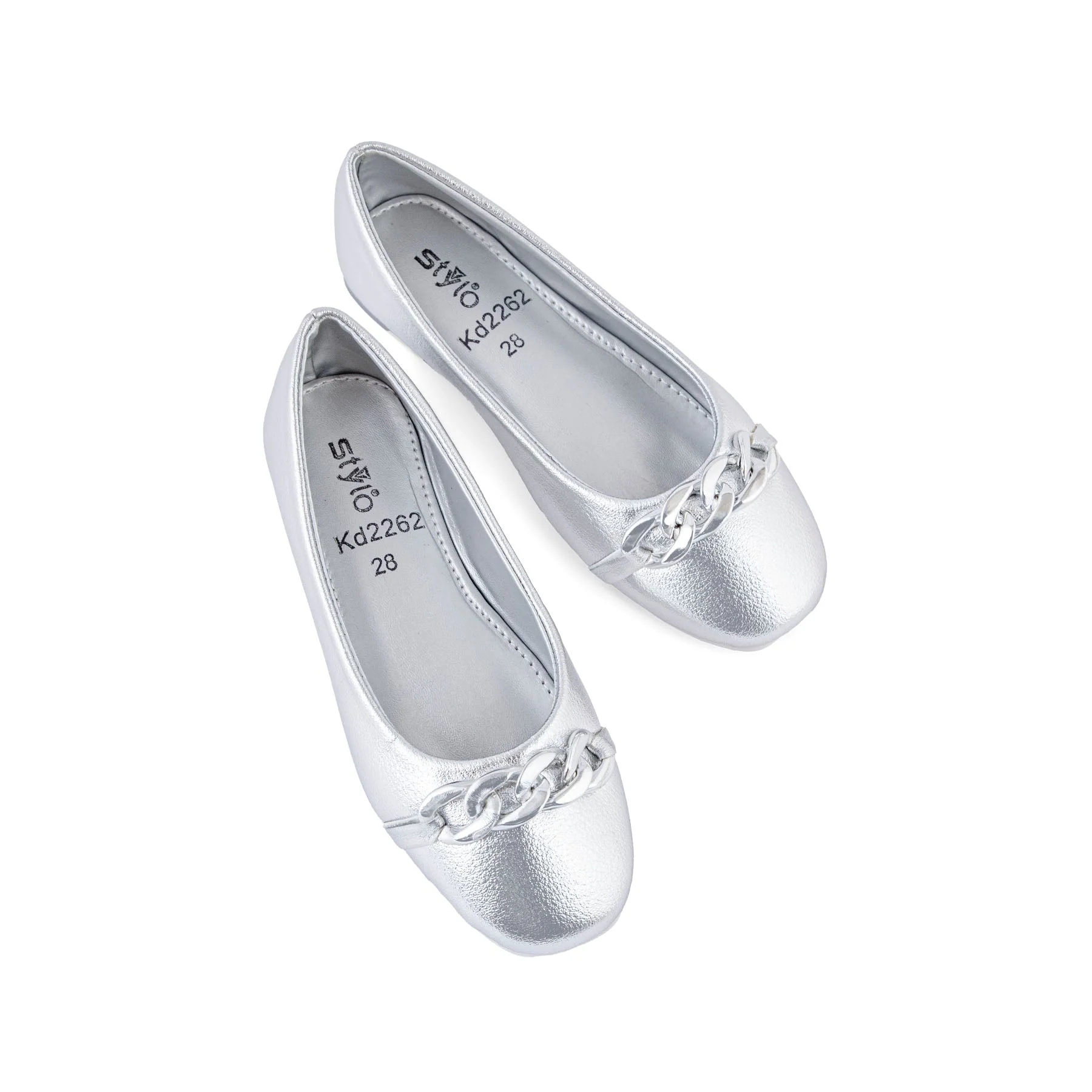 Girls Silver Formal Pumps KD2262 - Image 5