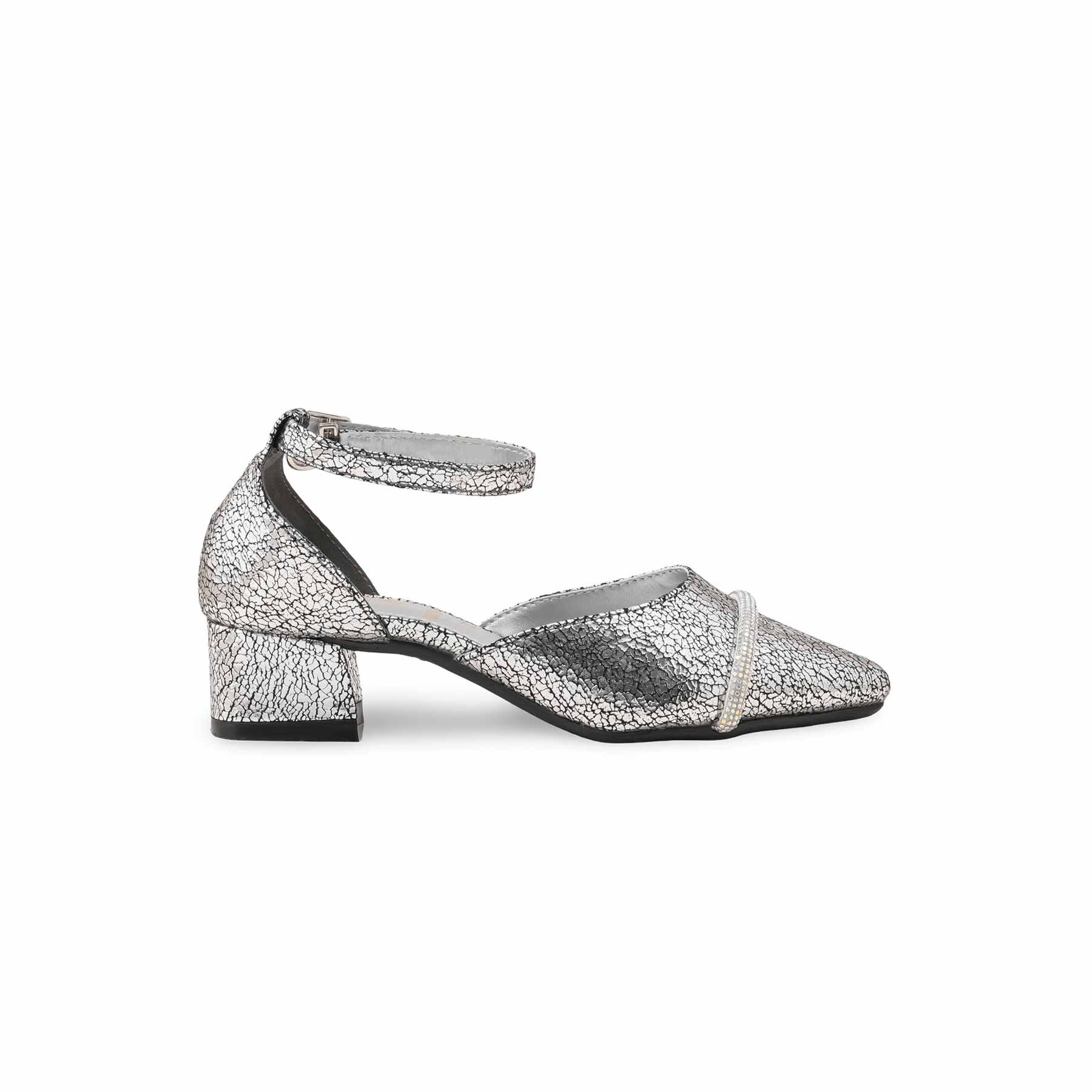 Girls Silver Formal Pumps KD2645 - Image 2