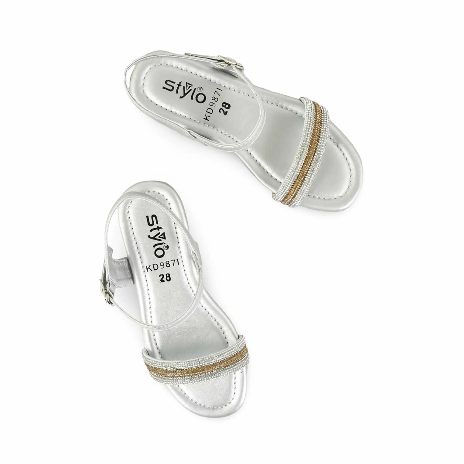 Girls Silver Formal Sandal KD9871 - Image 5