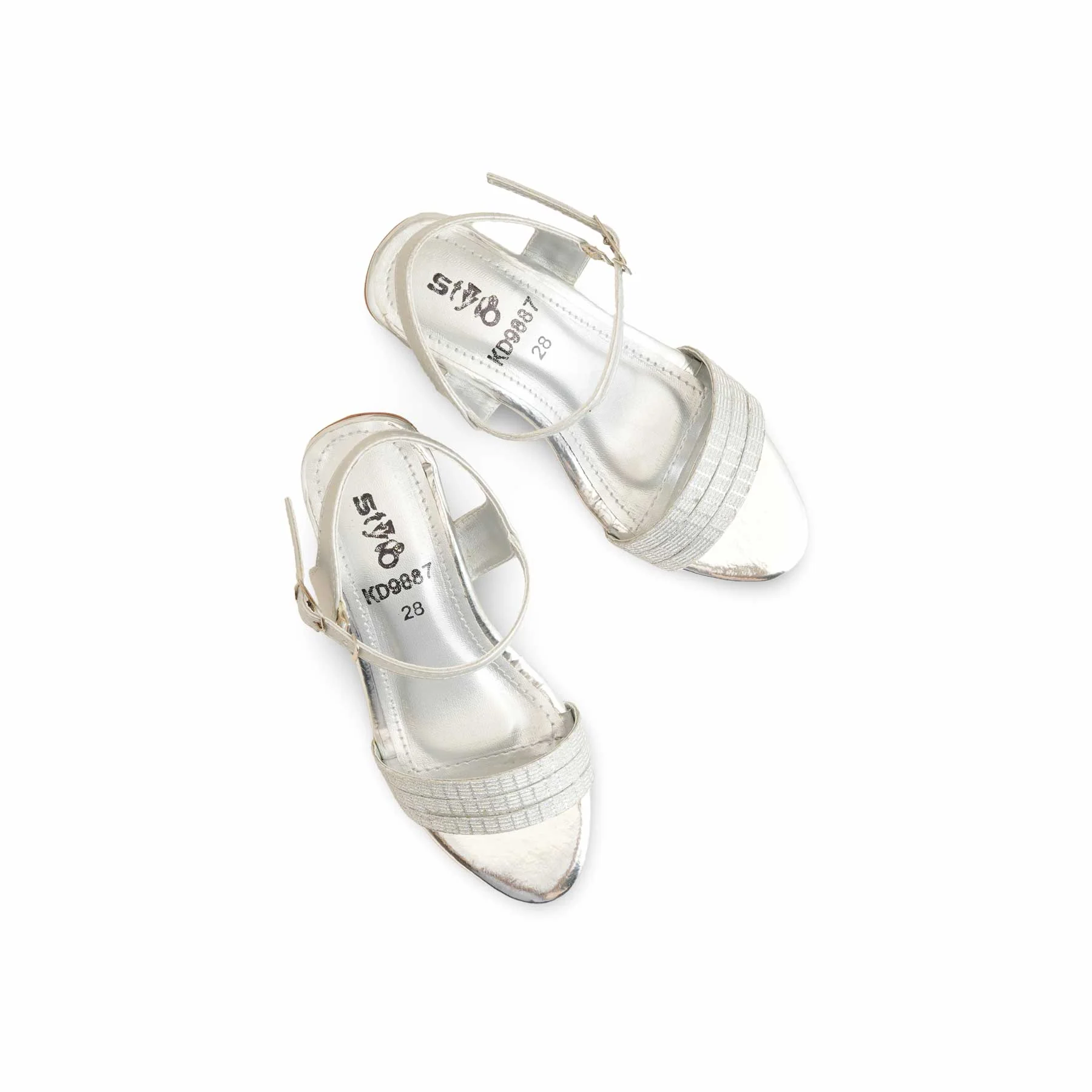 Girls Silver Formal Sandal KD9887 - Image 5