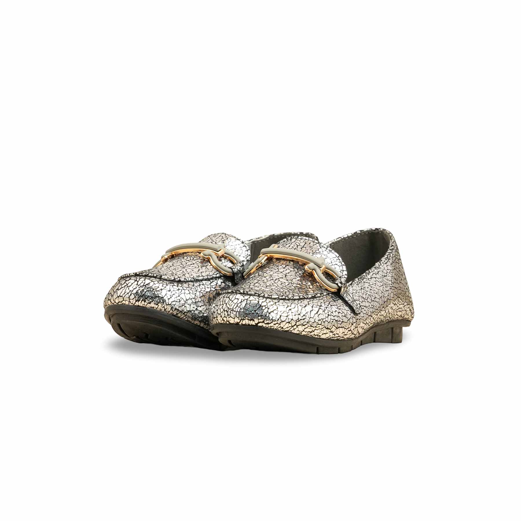 Girls Silver Fancy Moccasin KD2599 - Image 3