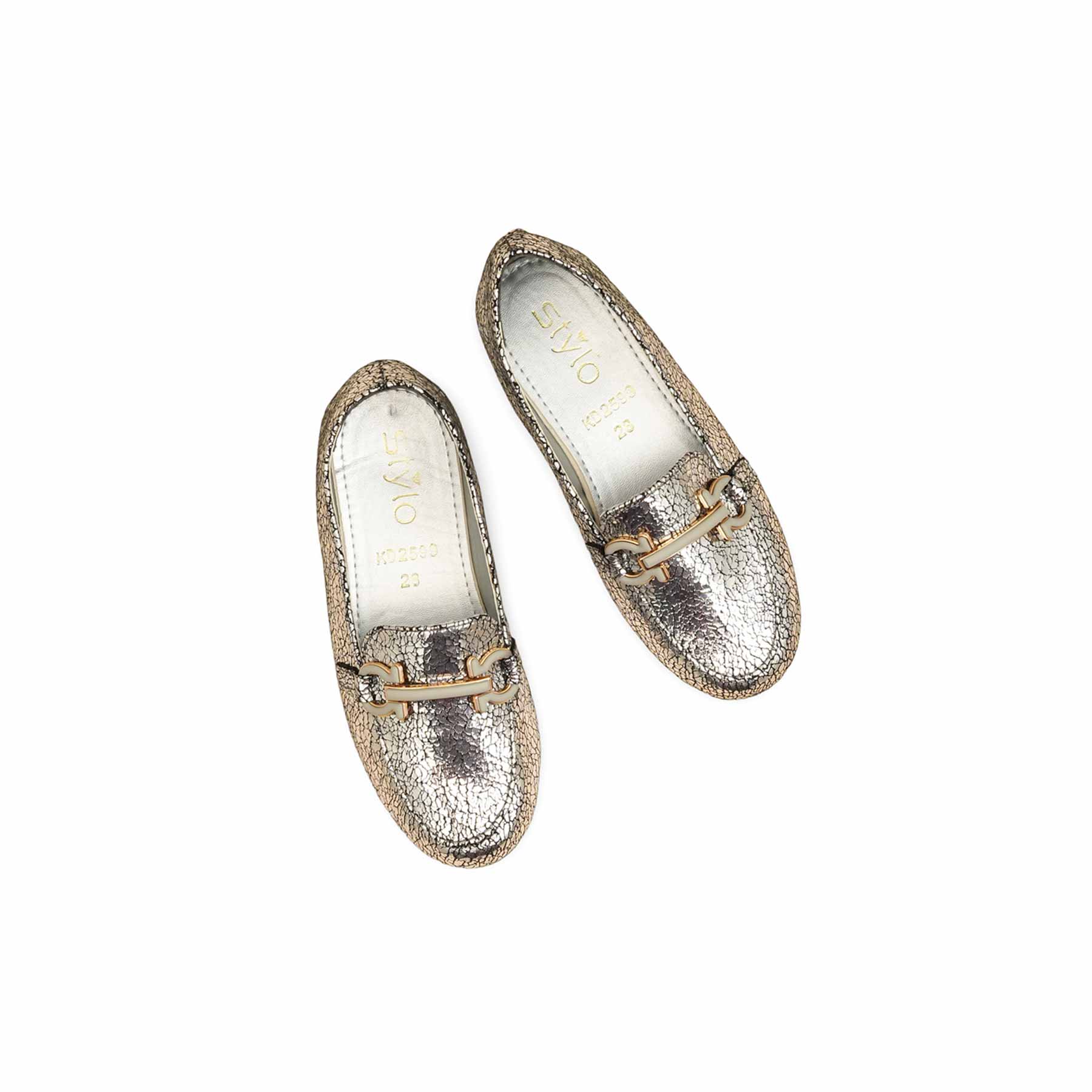 Girls Silver Fancy Moccasin KD2599 - Image 5