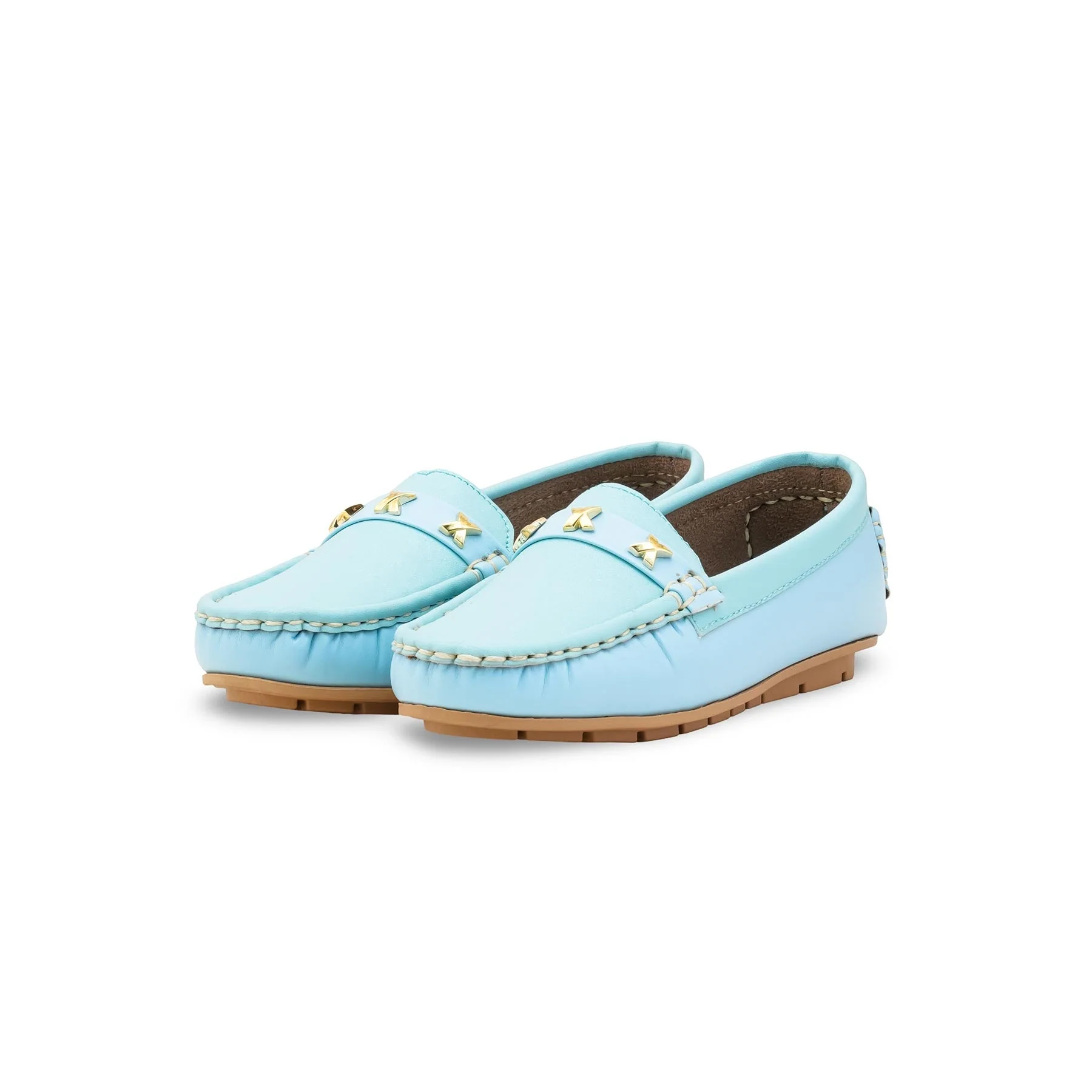 Girls Sky Blue Fancy Moccasin KD2629 - Image 3