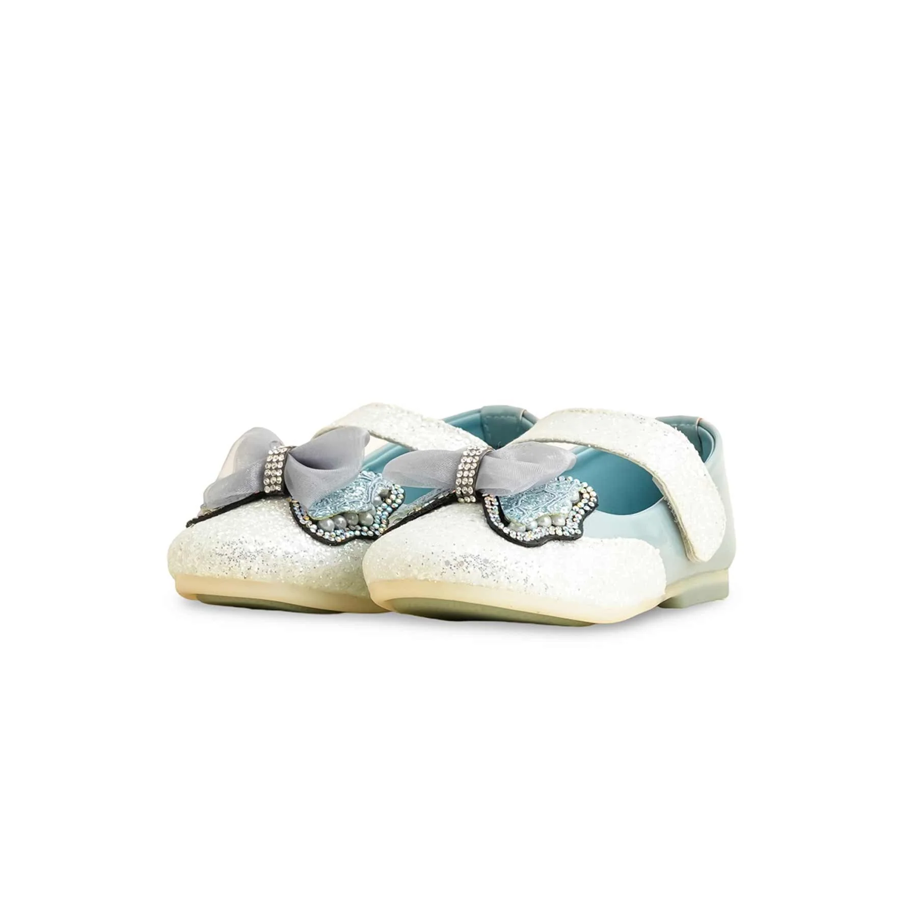 Girls Sky Blue Fancy Pumps KD0906 - Image 2