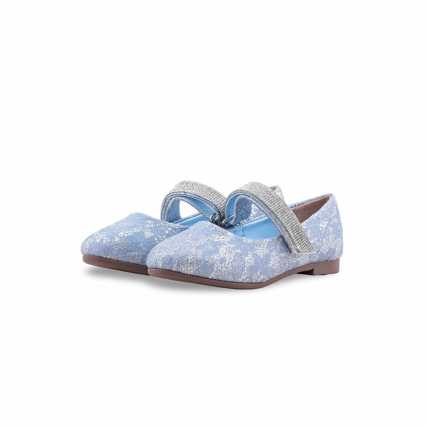 Girls Sky Blue Fancy Pumps KD2621 - Image 3