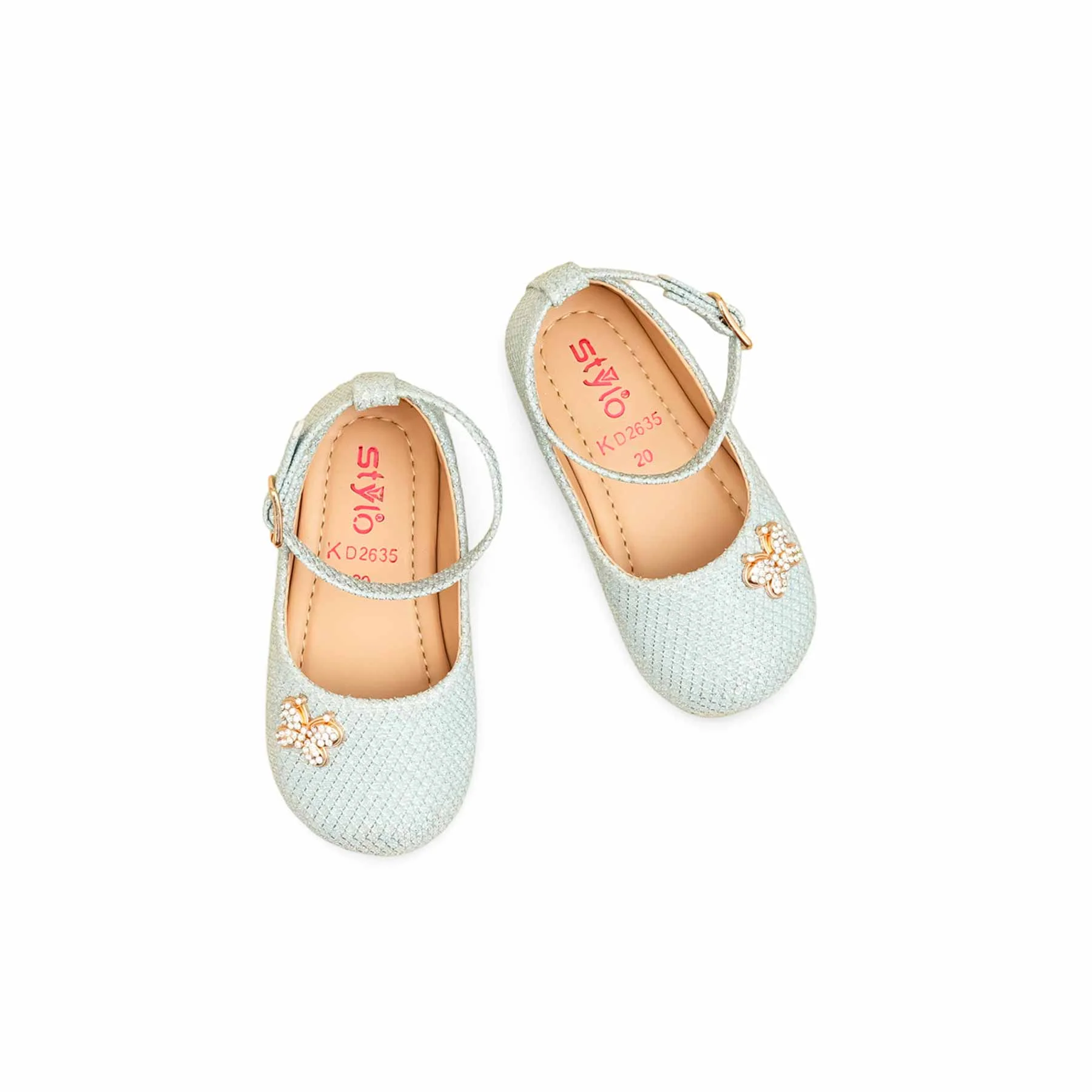 Girls Sky Blue Fancy Pumps KD2635 - Image 5