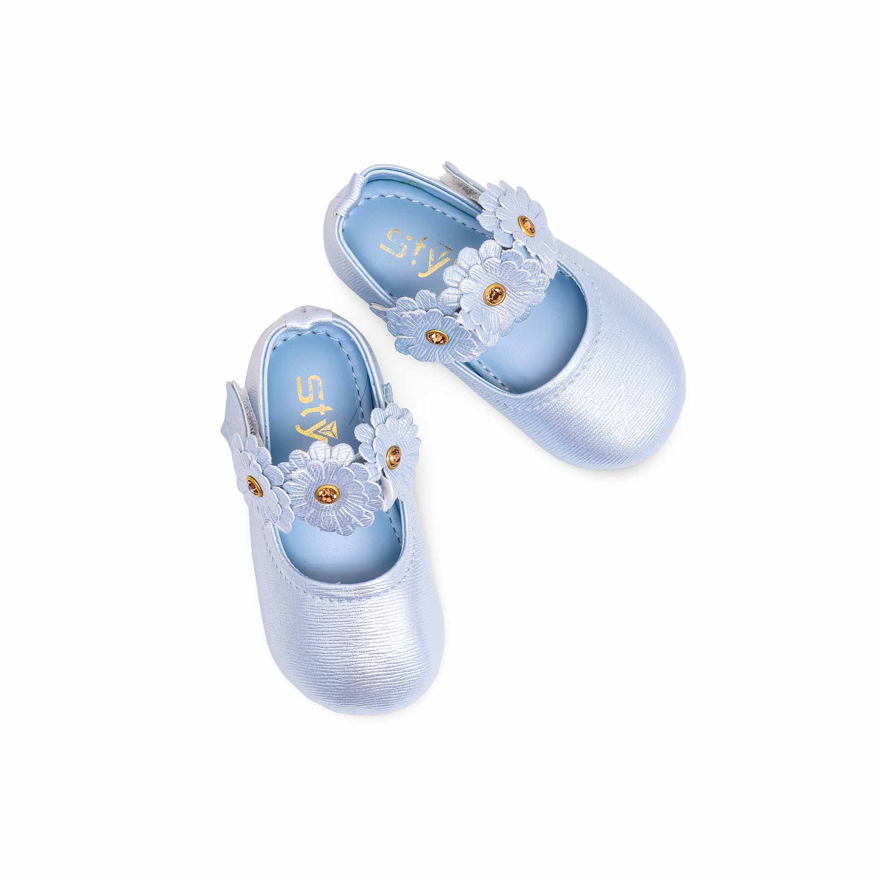 Girls Sky Blue Formal Pumps KD0894 - Image 5