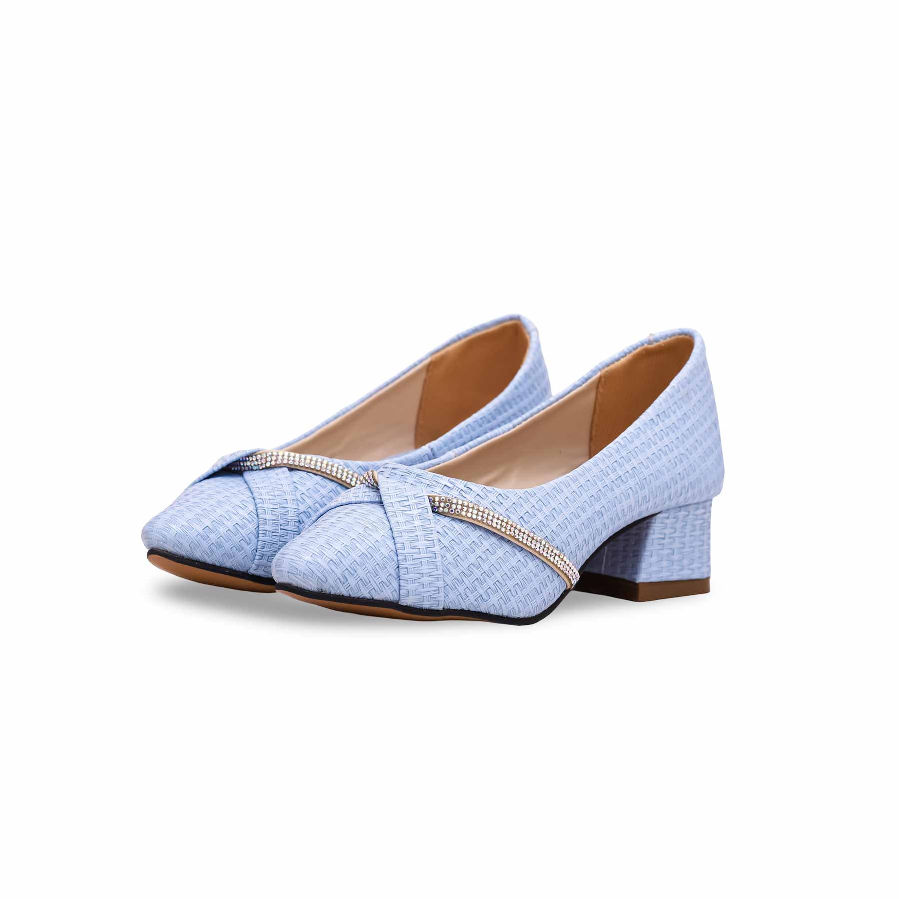 Girls Sky Blue Formal Pumps KD0918 - Image 2