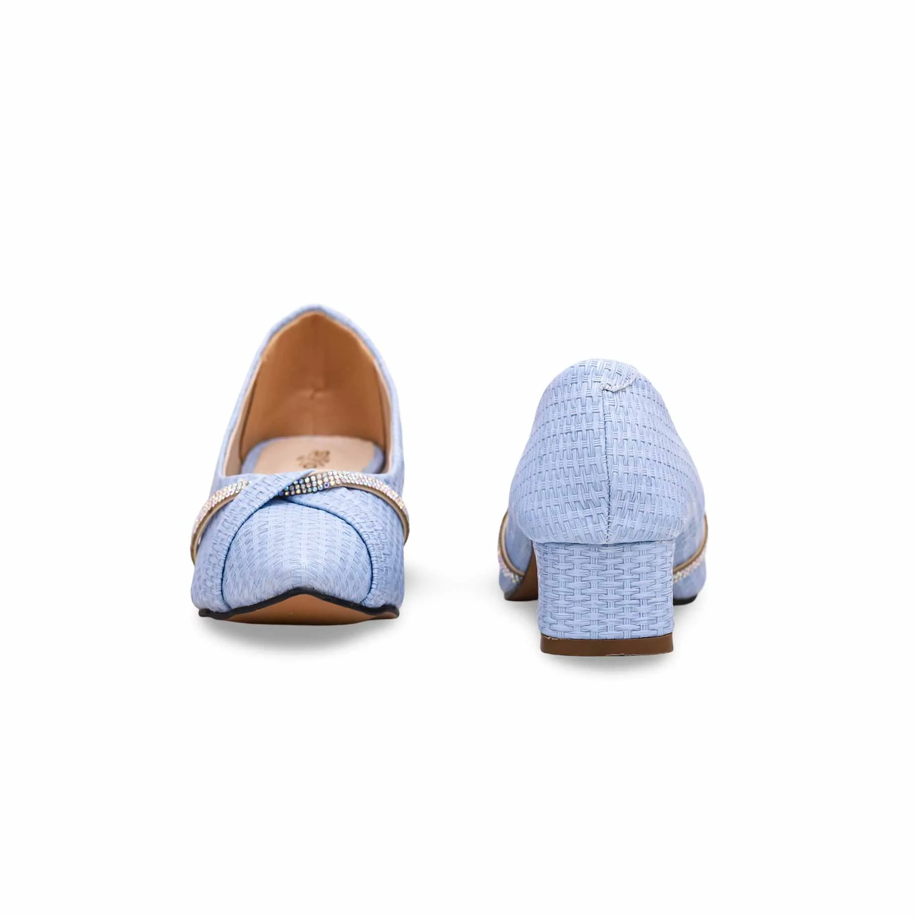 Girls Sky Blue Formal Pumps KD0918 - Image 3