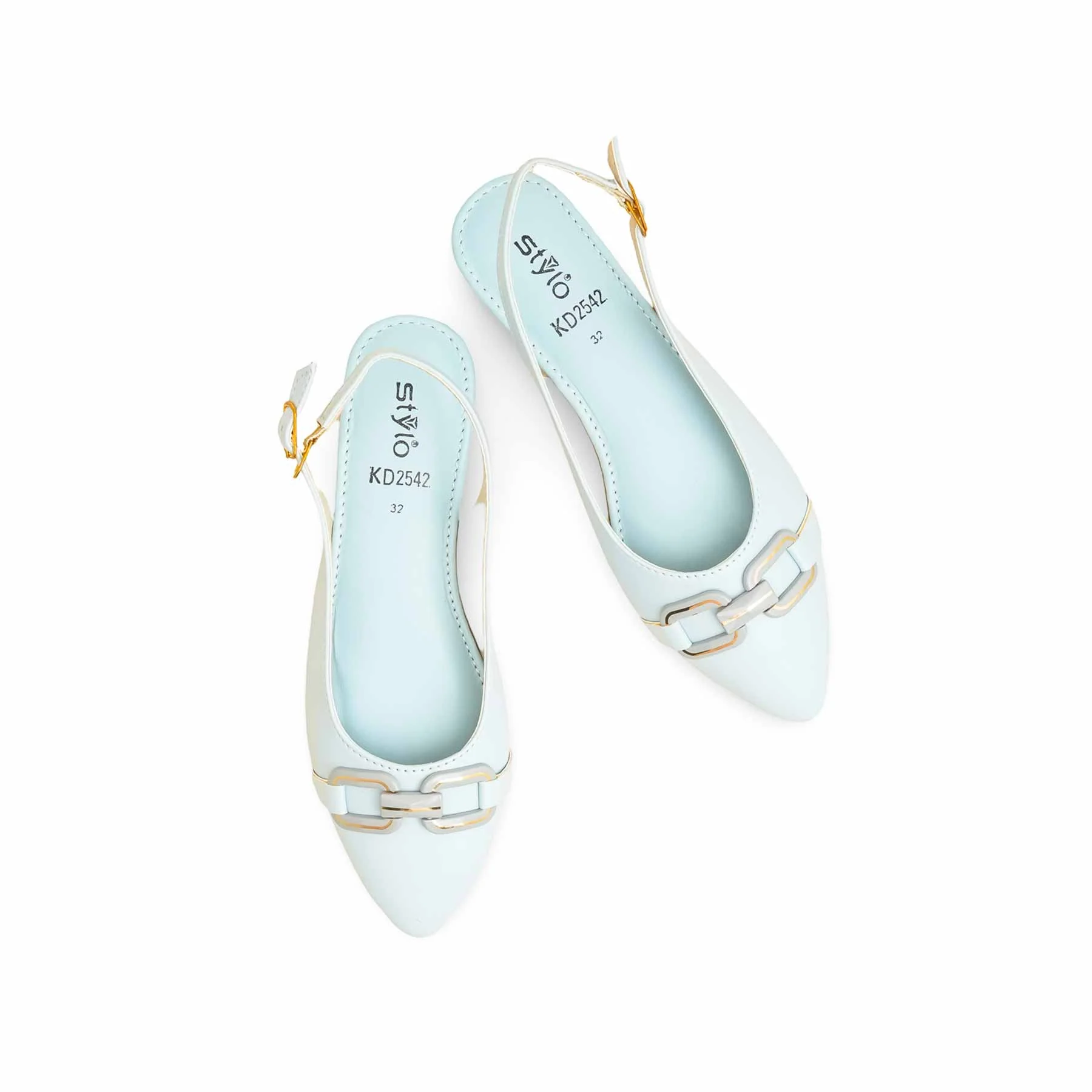 Girls Sky Blue Formal Pumps KD2542 - Image 5