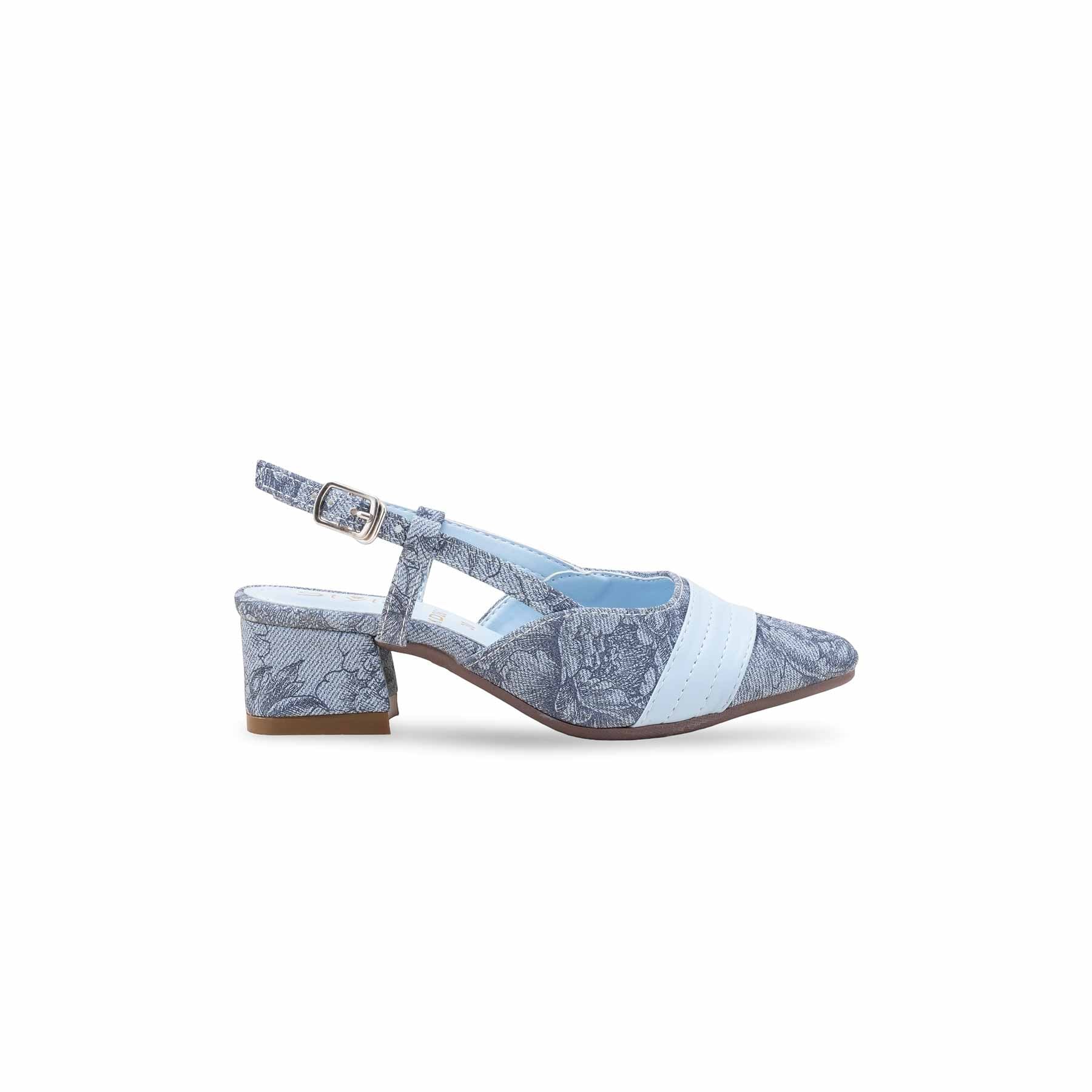 Girls Sky Blue Formal Pumps KD2615 - Image 2