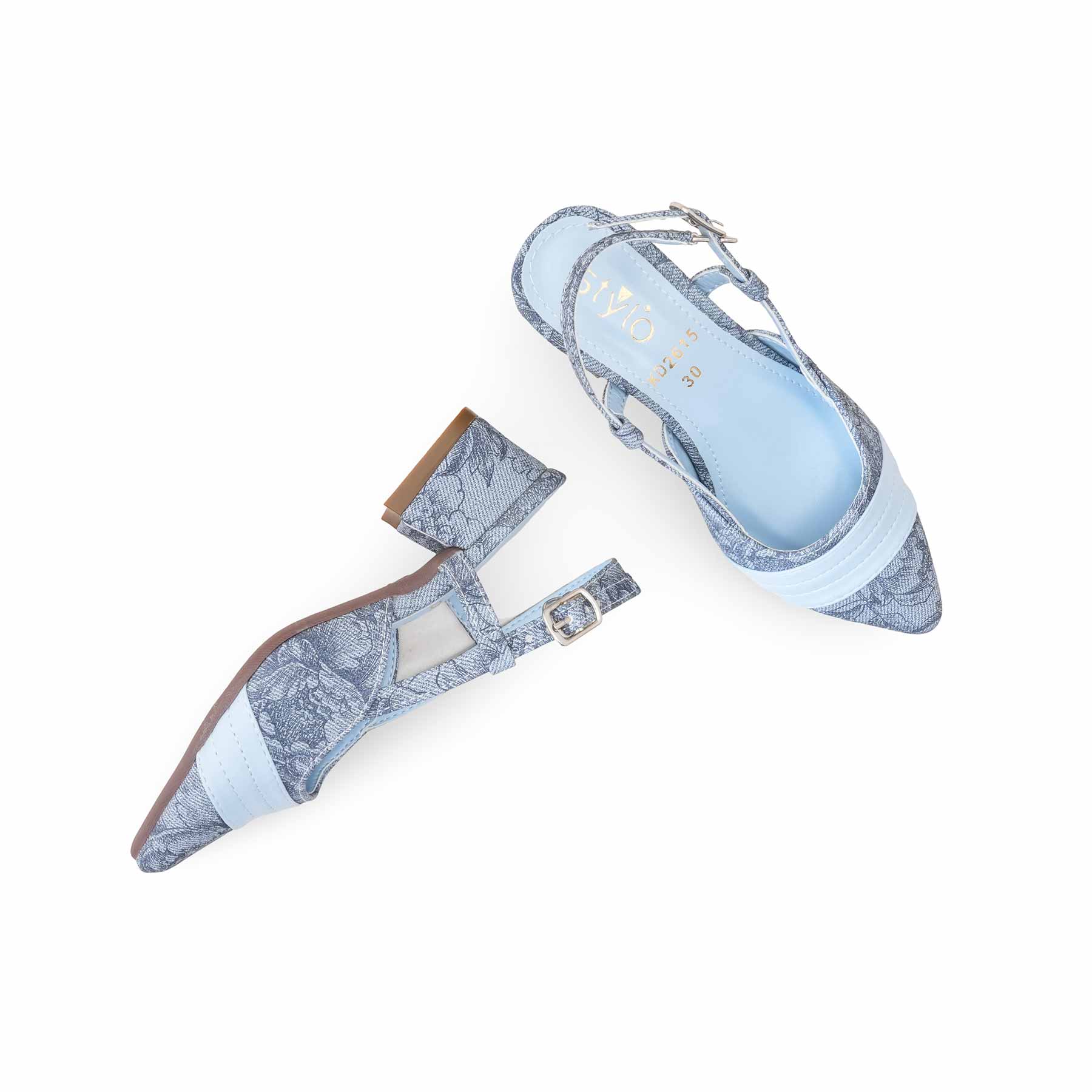 Girls Sky Blue Formal Pumps KD2615 - Image 5