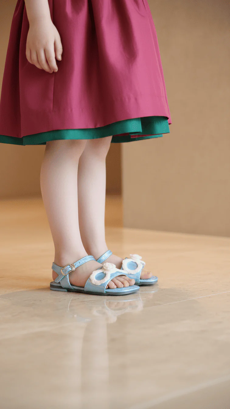 Girls Sky Blue Formal Sandal KD5605