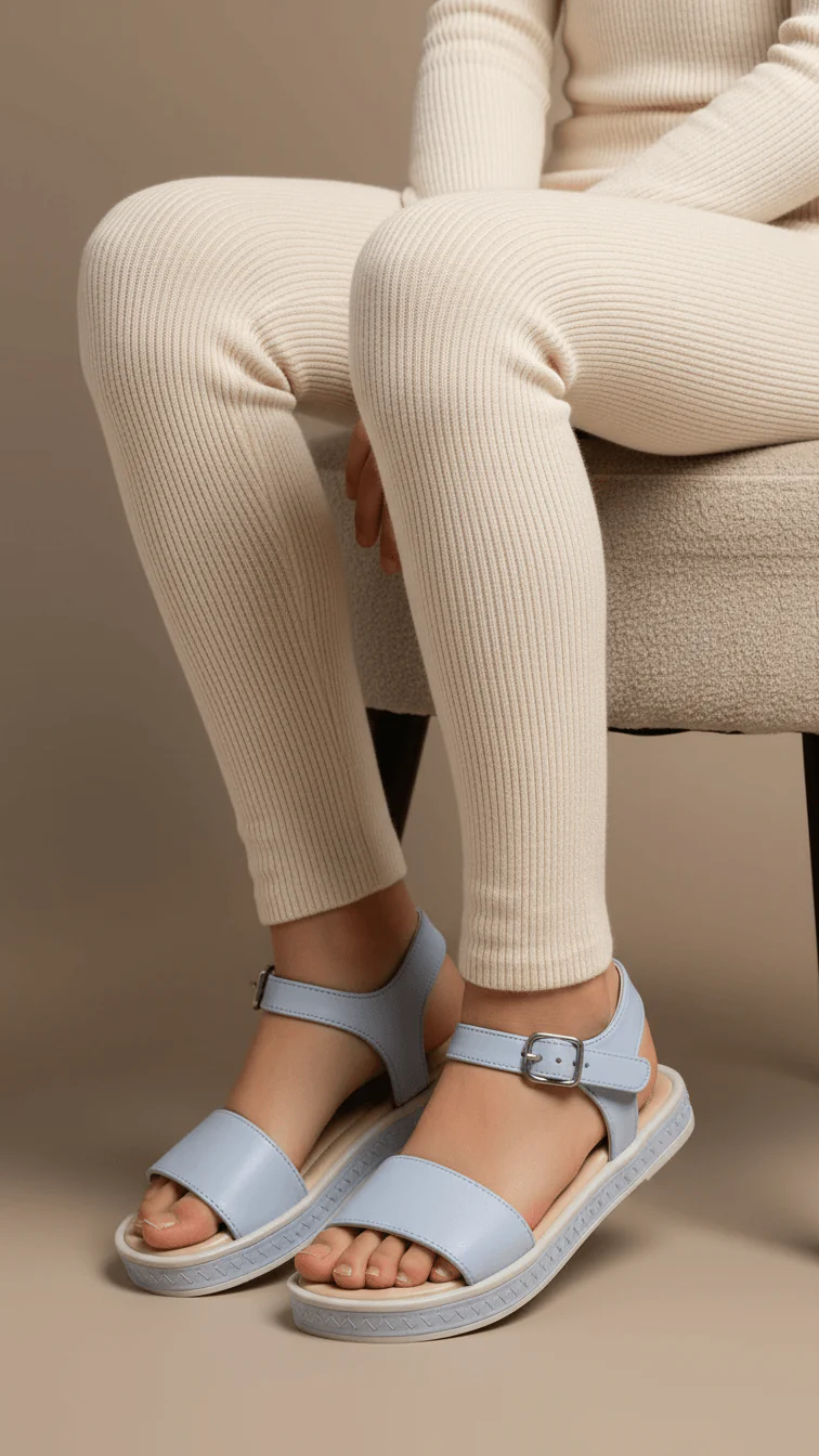 Girls Sky Blue Formal Sandal KD9836