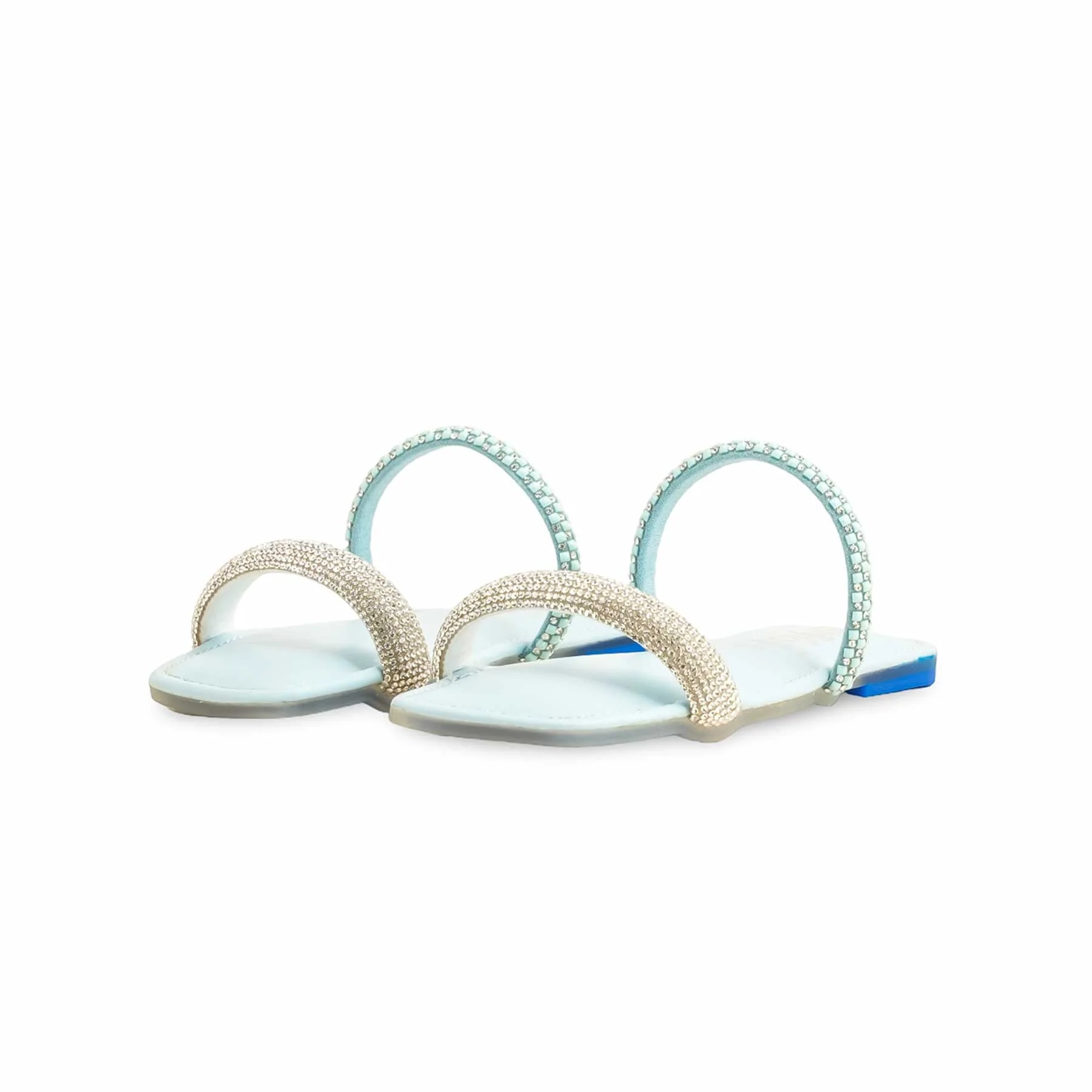 Girls Sky Blue Formal Slipper KD5604 - Image 3
