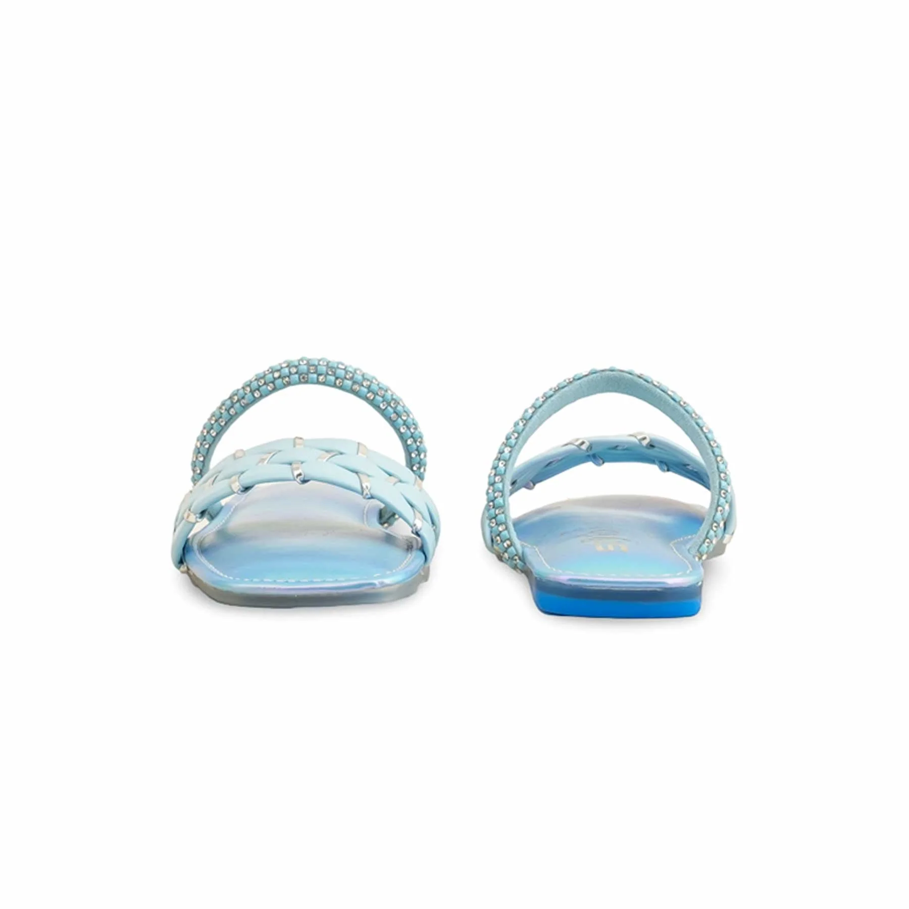 Girls Sky Blue Formal Slipper KD5624 - Image 4