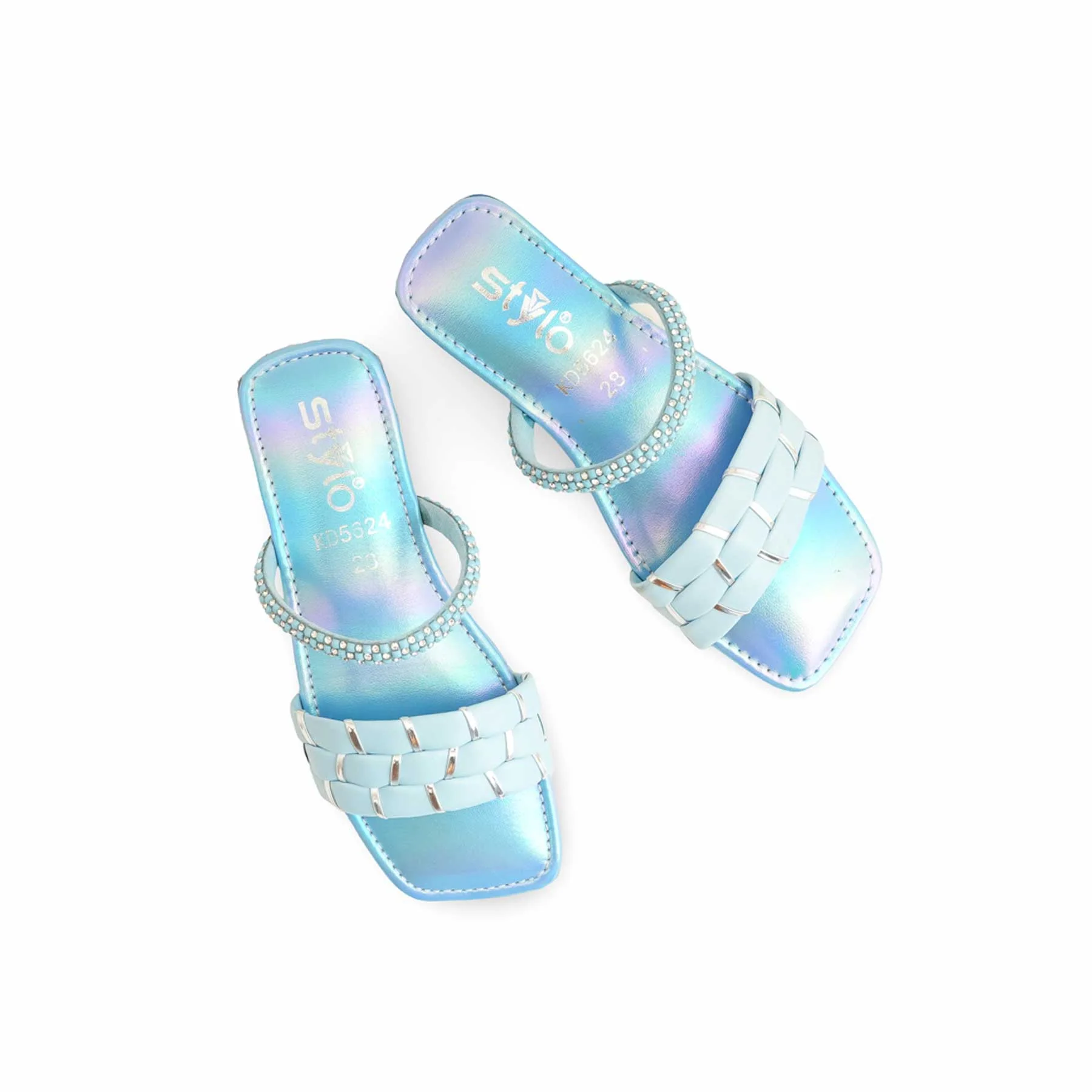 Girls Sky Blue Formal Slipper KD5624 - Image 5