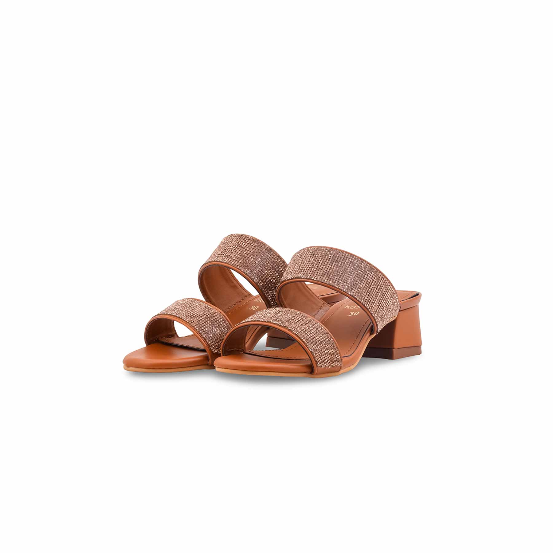 Girls Tan Fancy Slipper KD5806 - Image 3