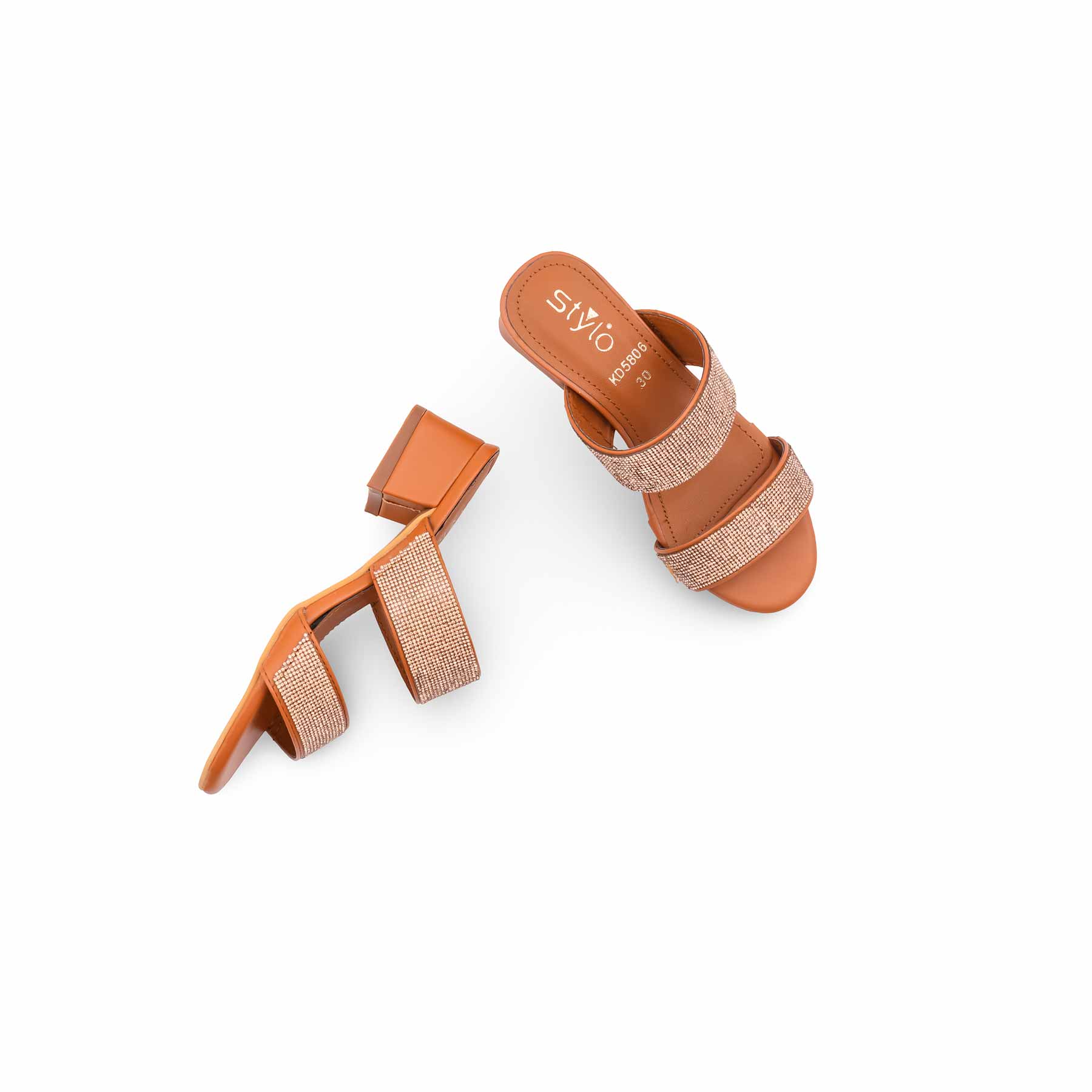 Girls Tan Fancy Slipper KD5806 - Image 5