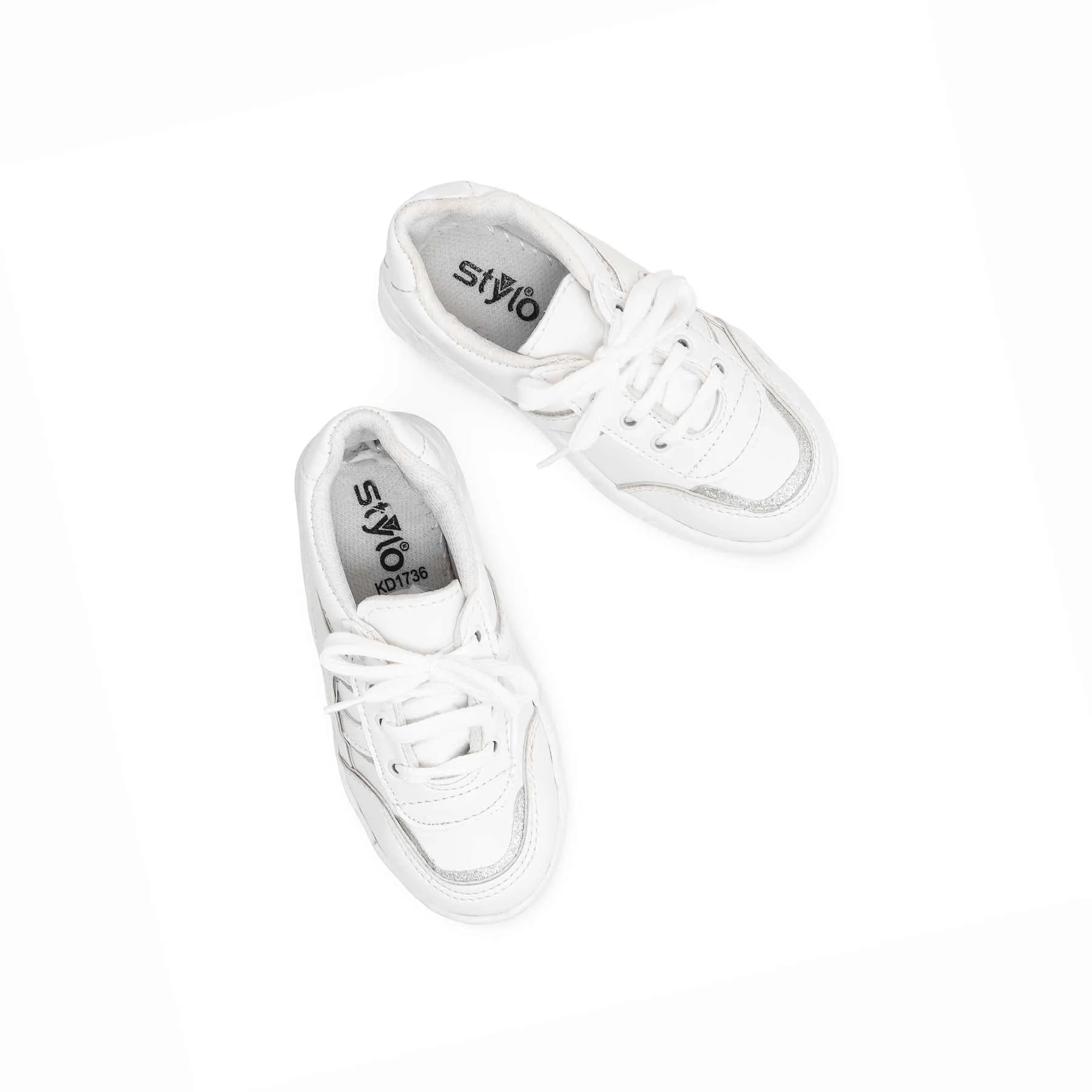 Girls White Casual Jogger KD1736 - Image 4