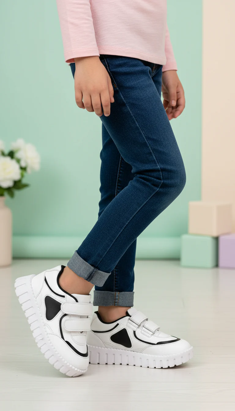 Girls White Casual Jogger KD1750