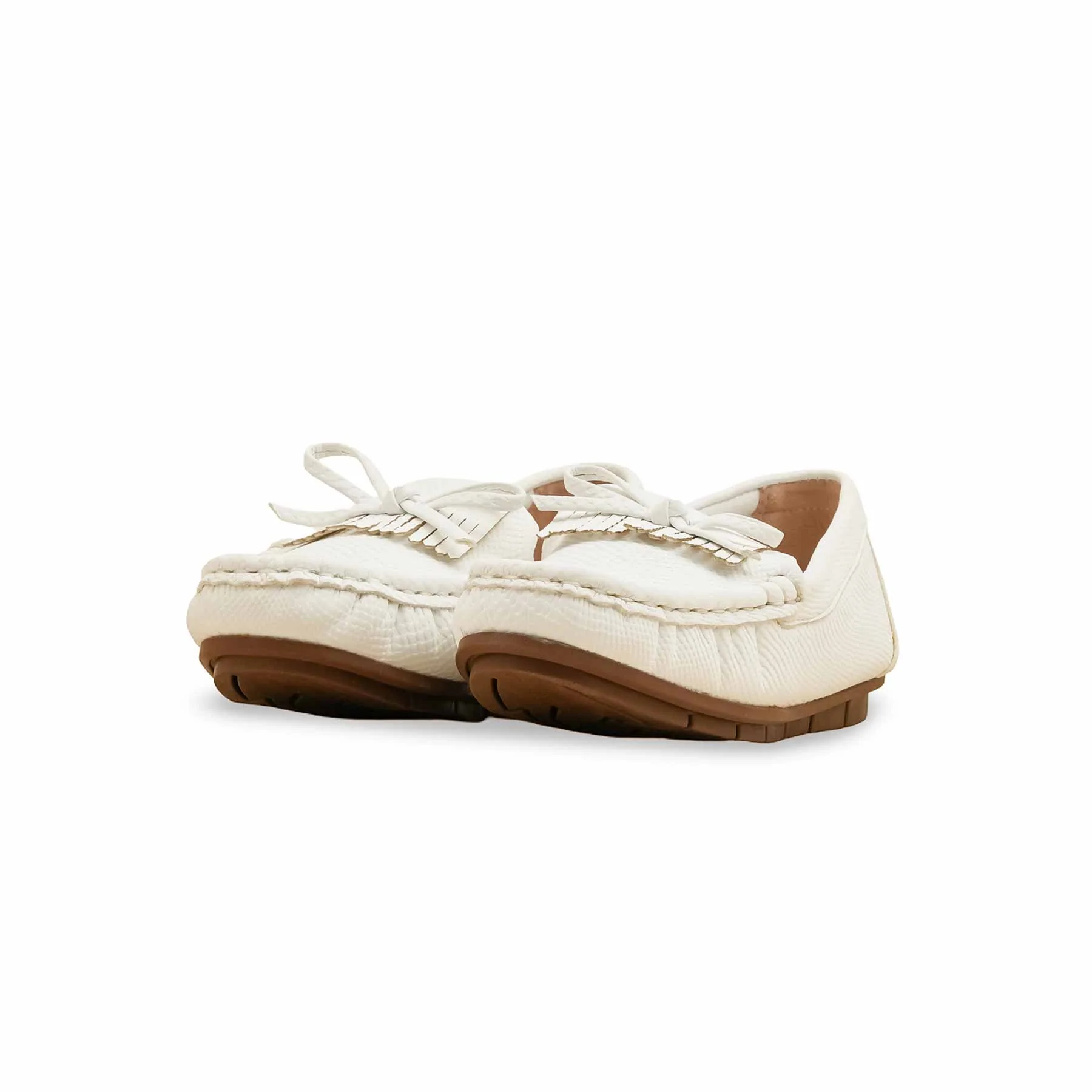 Girls White Casual Moccasin KD2597 - Image 3