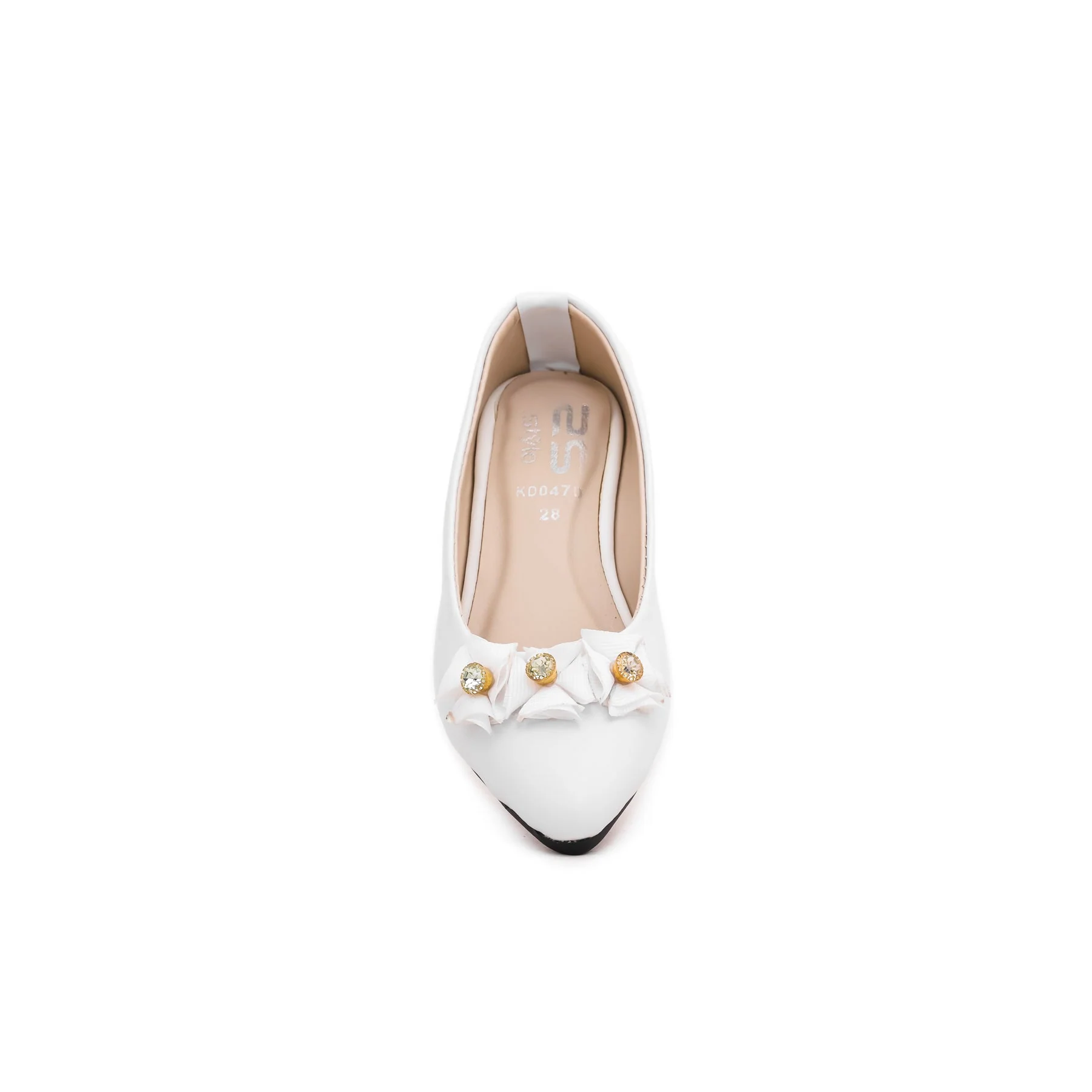 Girls White Casual Pumps KD0470 - Image 3