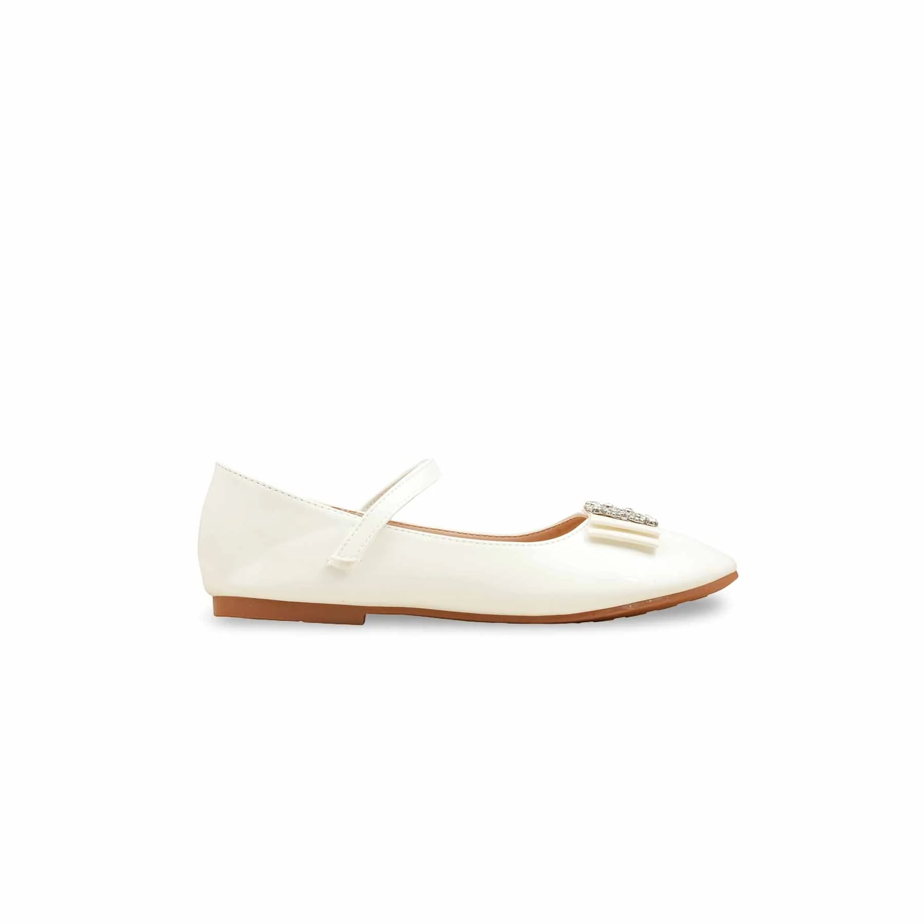 Girls White Casual Pumps KD2463 - Image 2