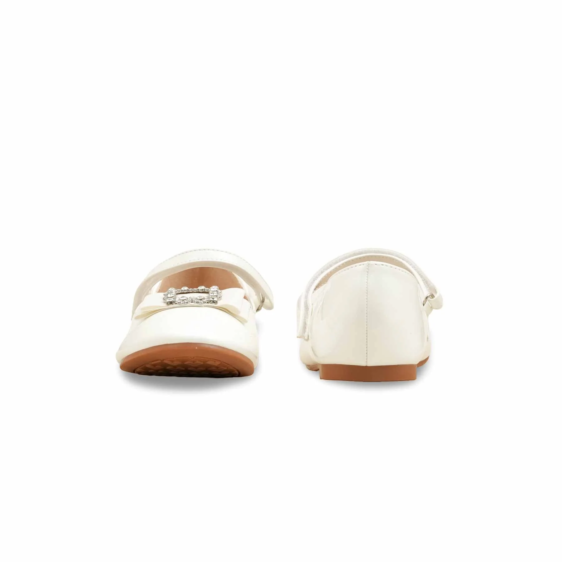 Girls White Casual Pumps KD2463 - Image 4