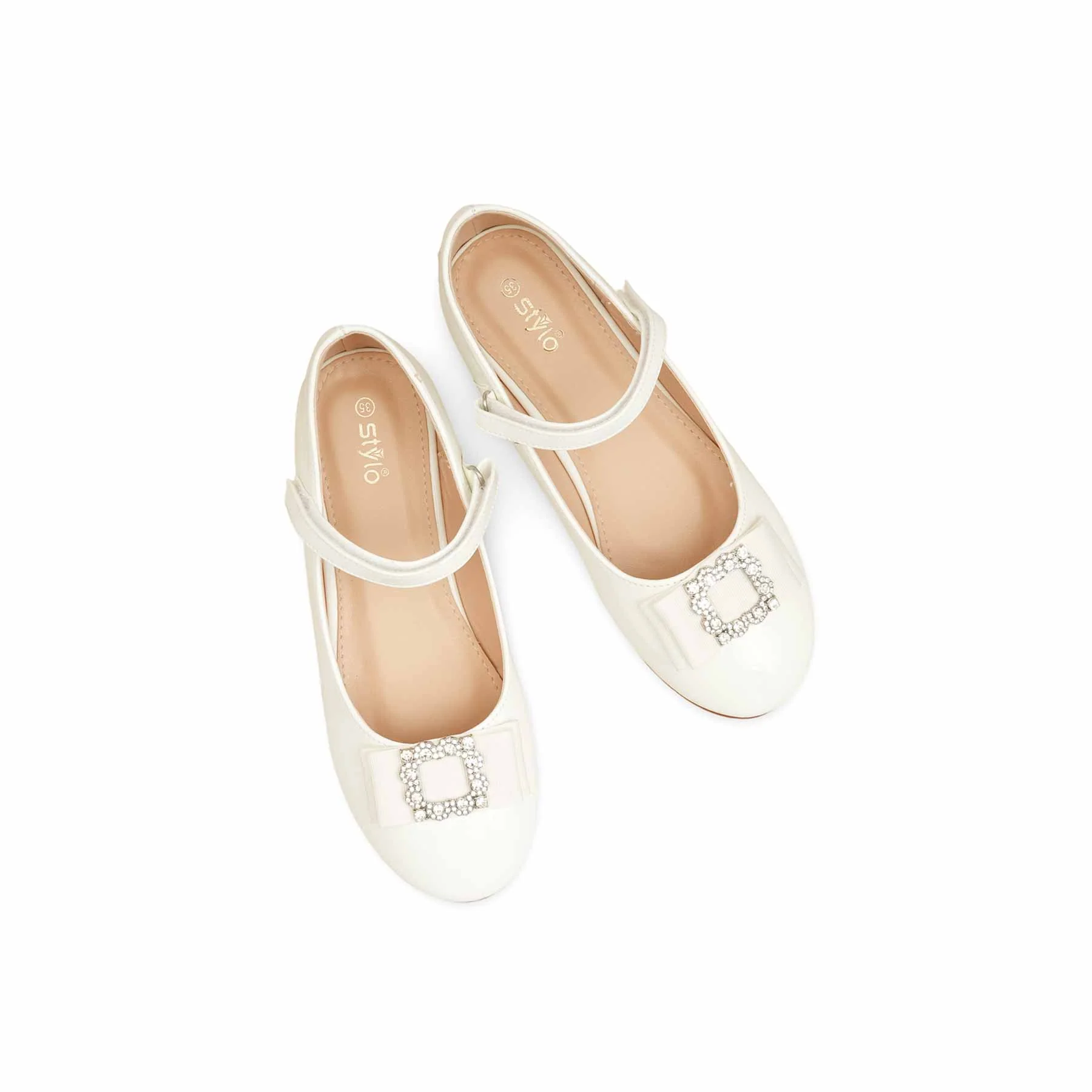 Girls White Casual Pumps KD2463 - Image 5