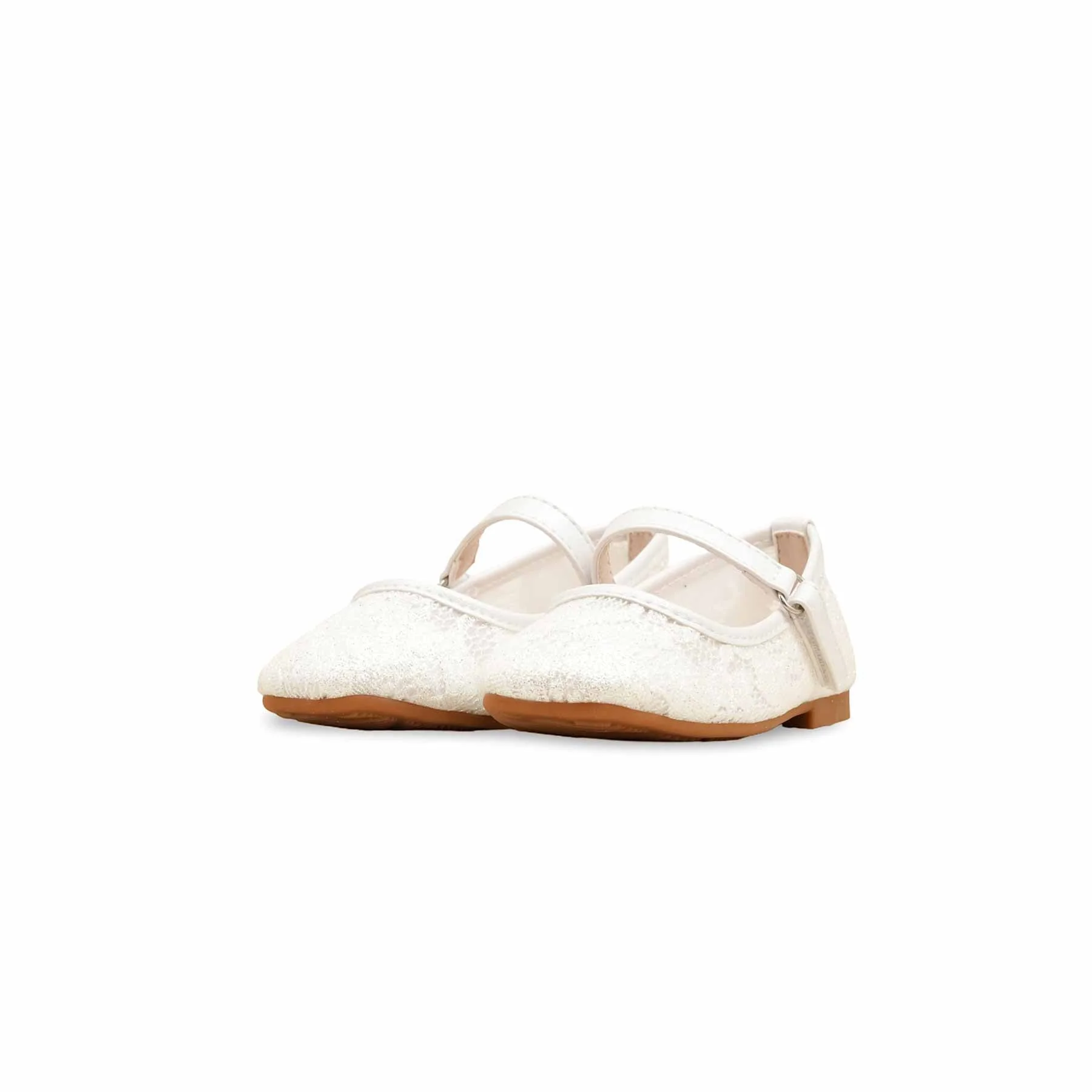 Girls White Casual Pumps KD2464 - Image 3