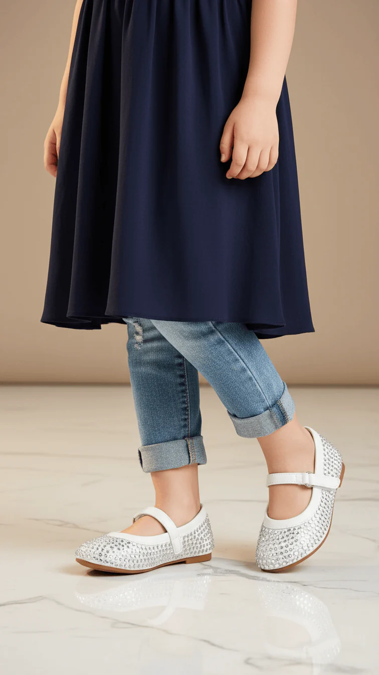 Girls White Casual Pumps KD2466
