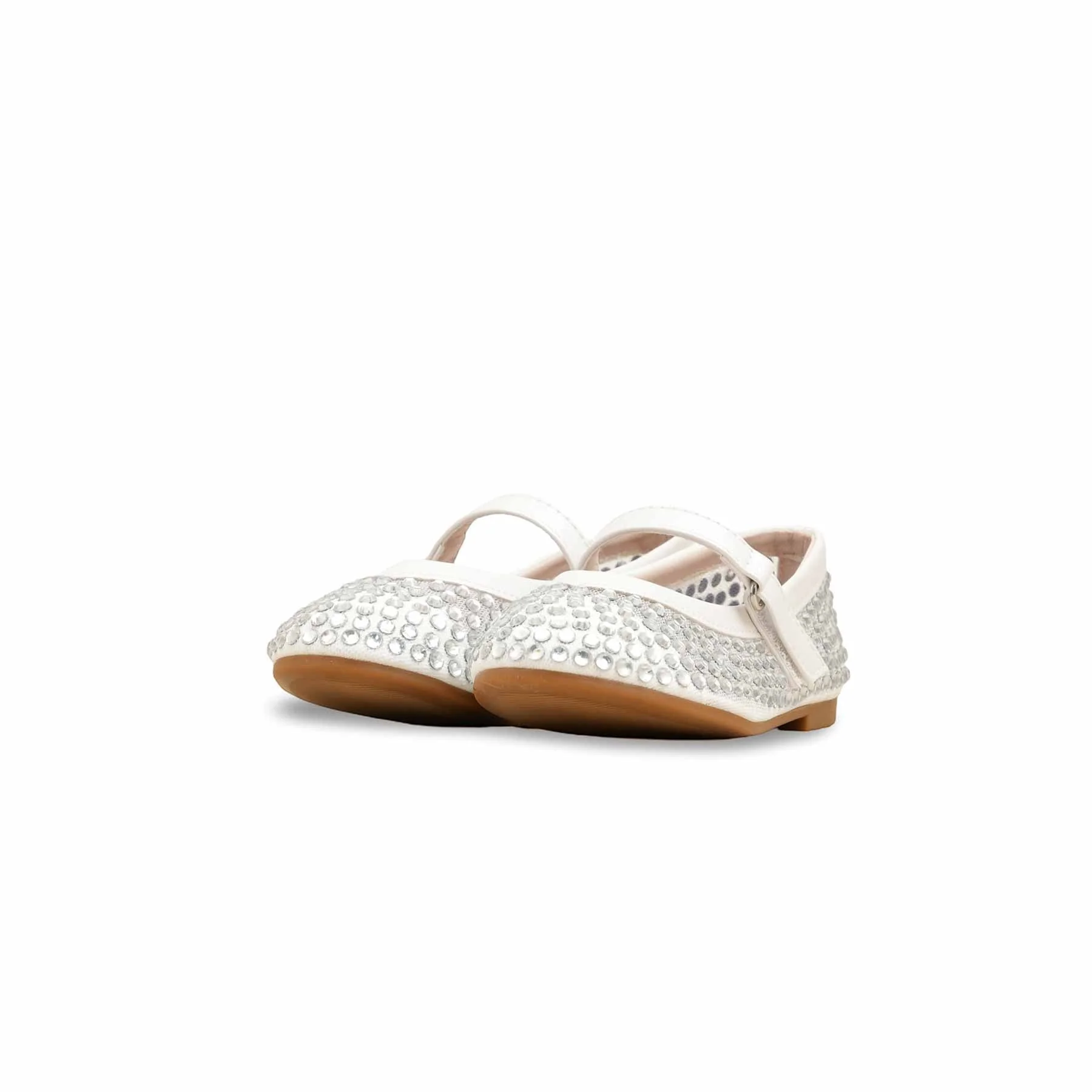 Girls White Casual Pumps KD2466 - Image 3