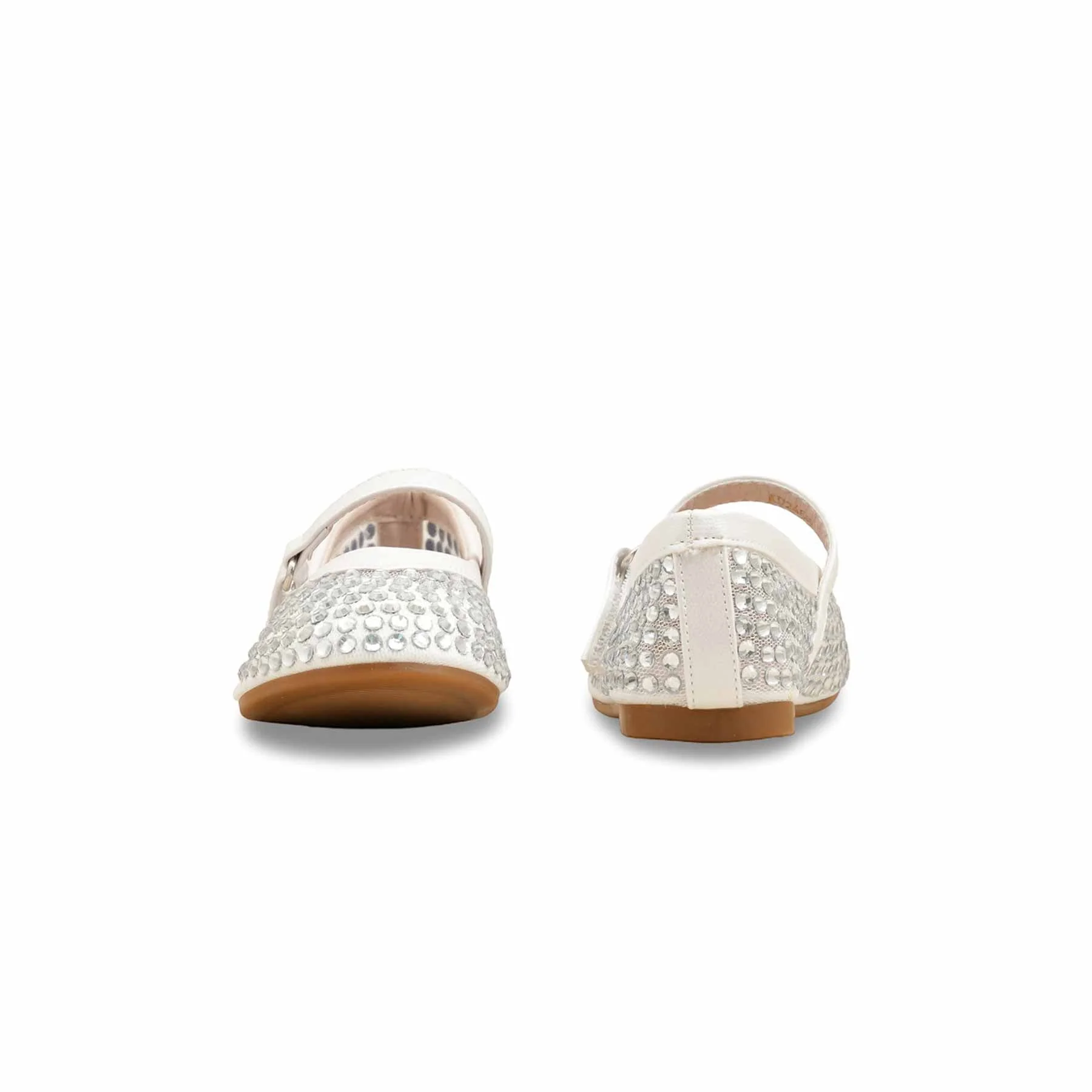 Girls White Casual Pumps KD2466 - Image 4