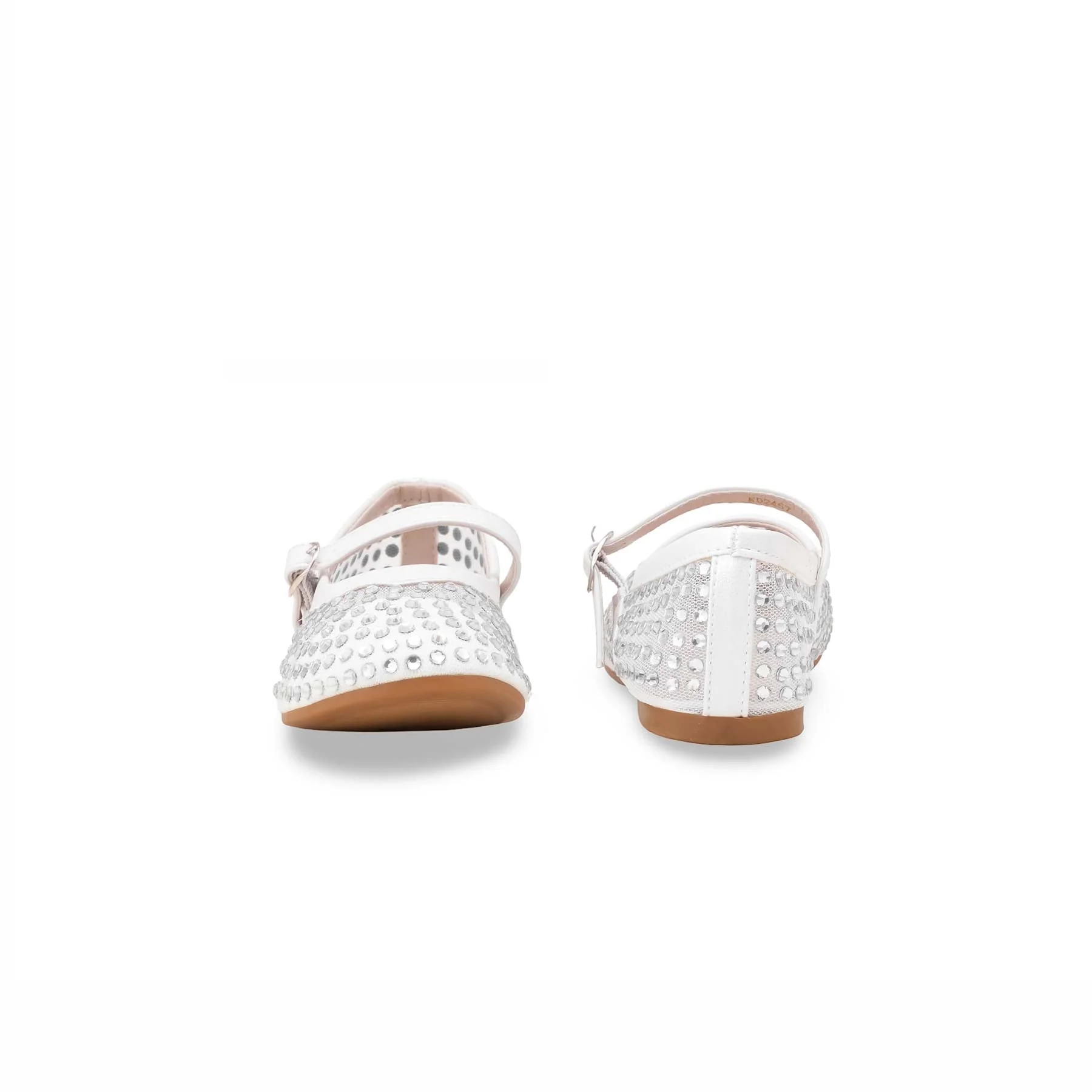 Girls White Casual Pumps KD2467 - Image 4