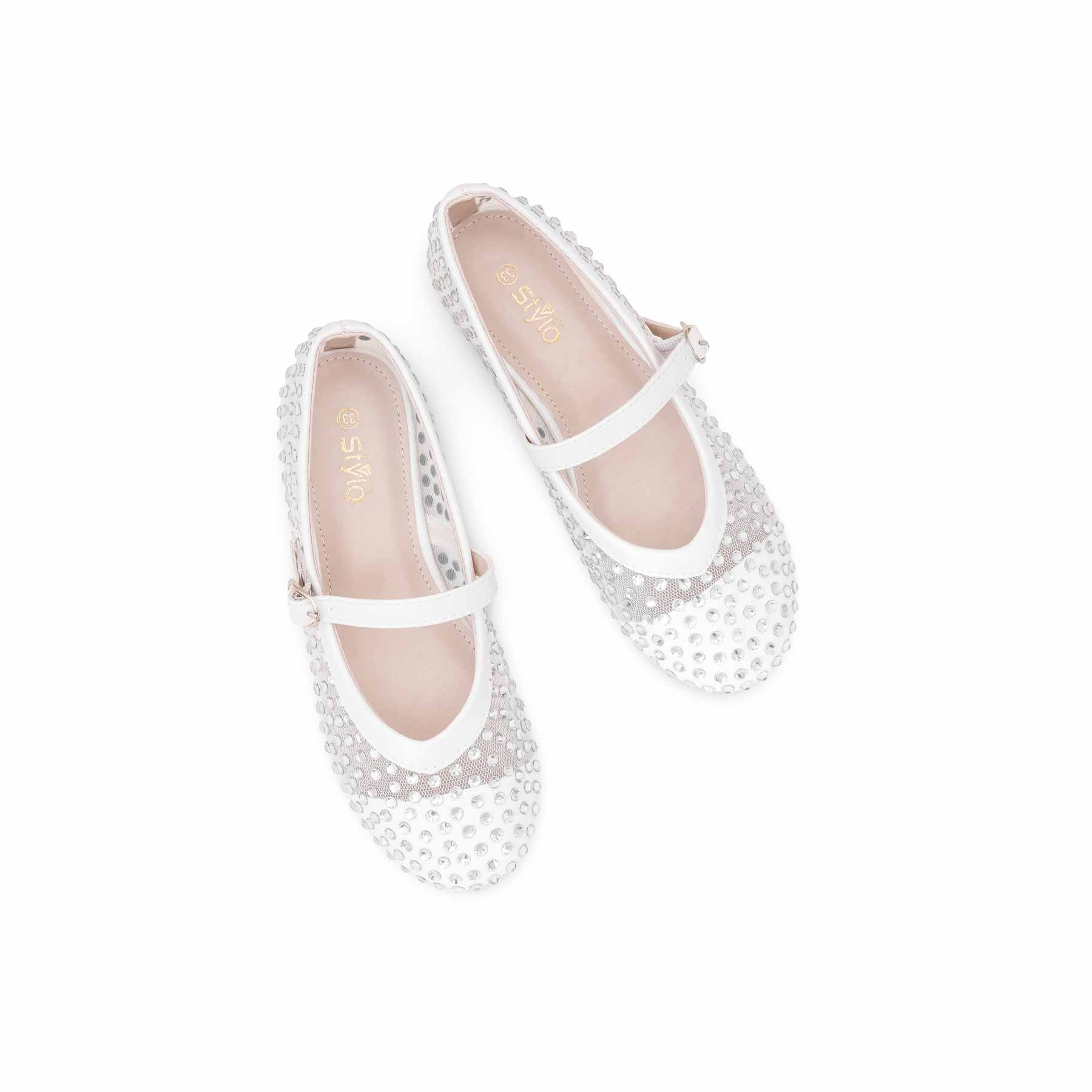 Girls White Casual Pumps KD2467 - Image 5