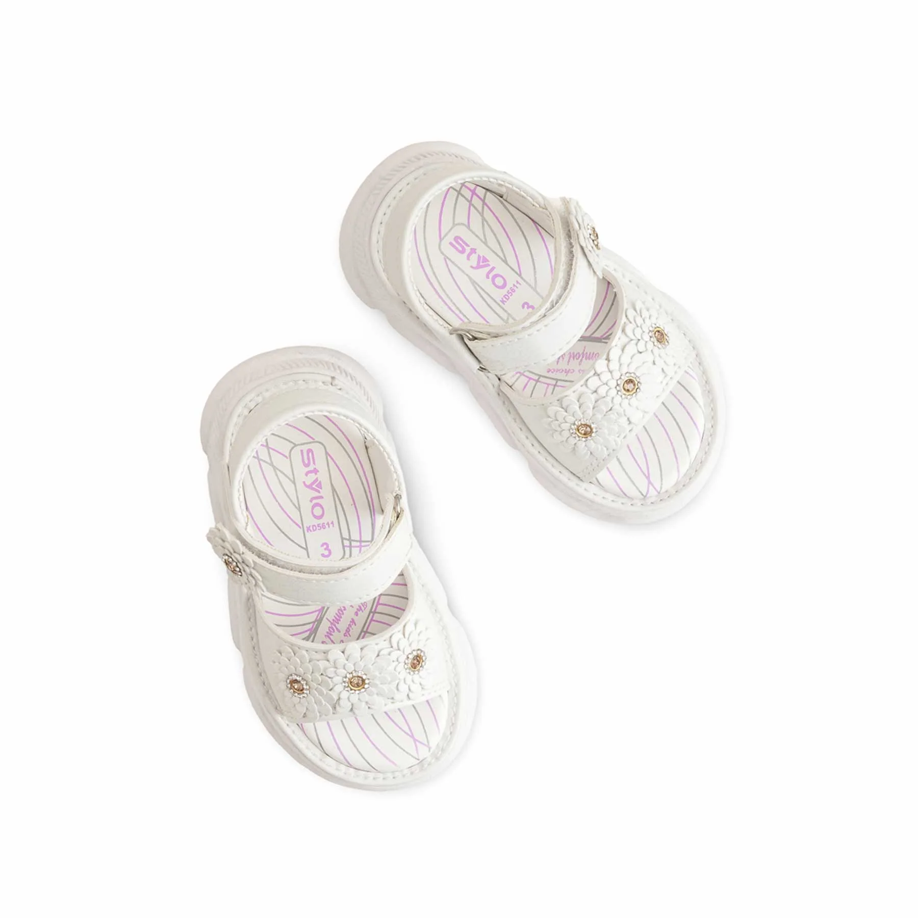 Girls White Casual Sandal KD5611 - Image 5