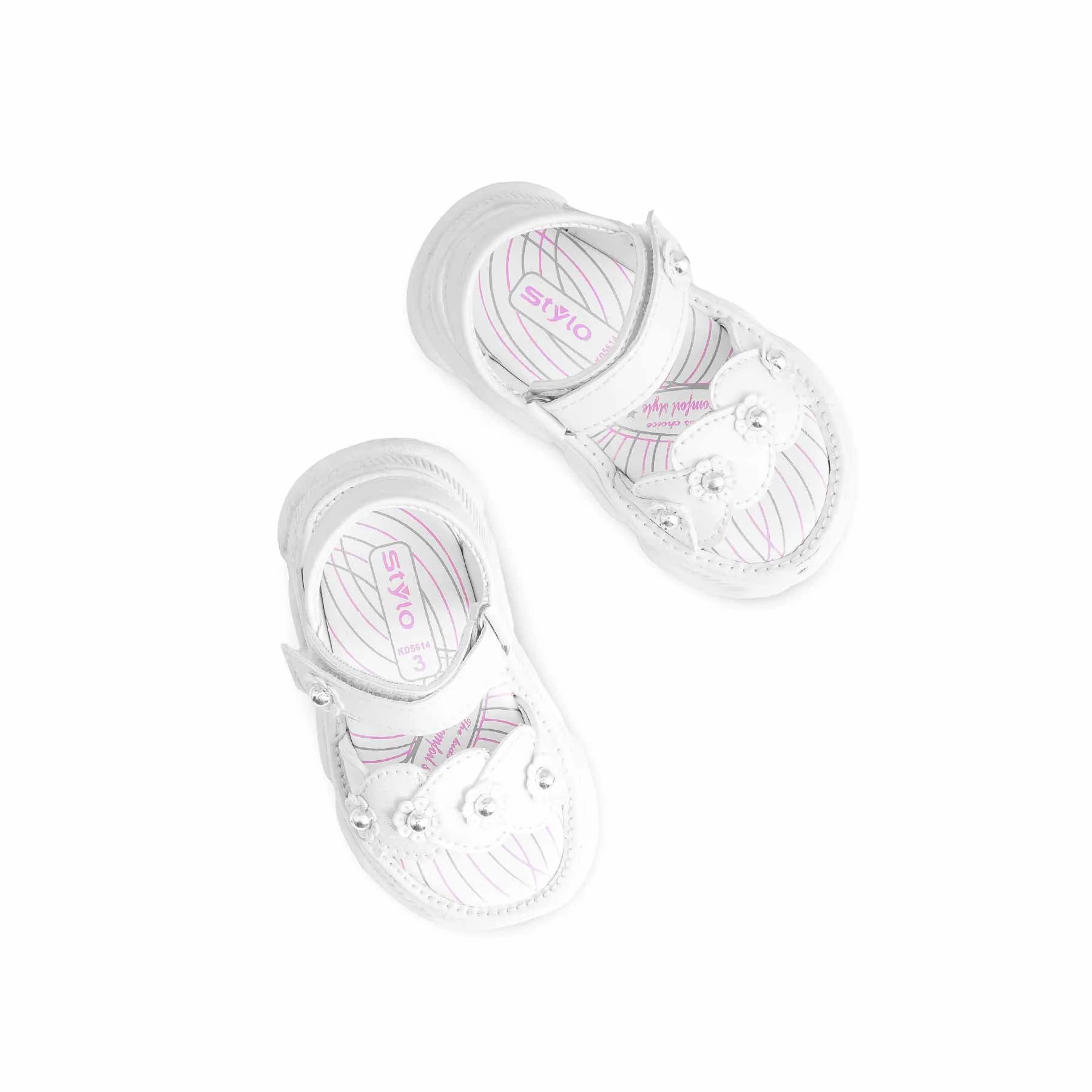 Girls White Casual Sandal KD5614 - Image 5