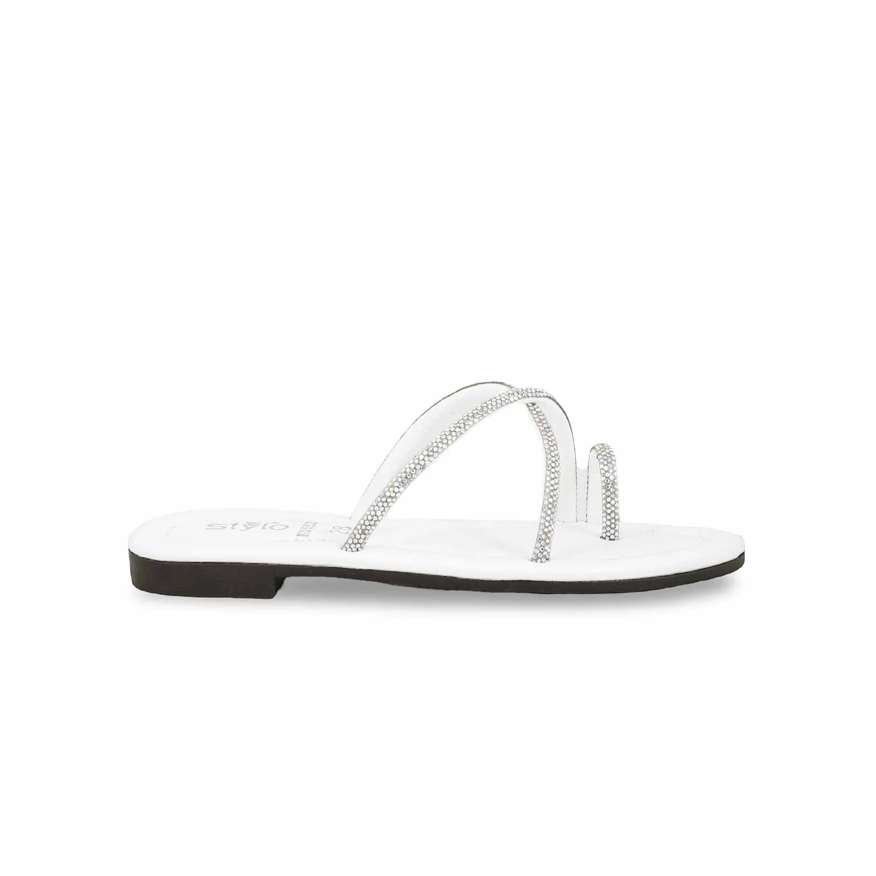 Girls White Casual Slipper KD5528 - Image 2